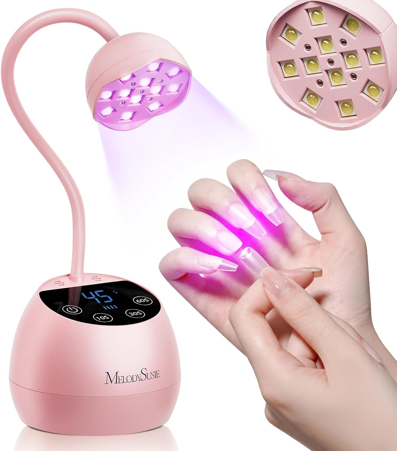 P-ArtM2 Gooseneck Cordless UV Nail Lamp - Pink