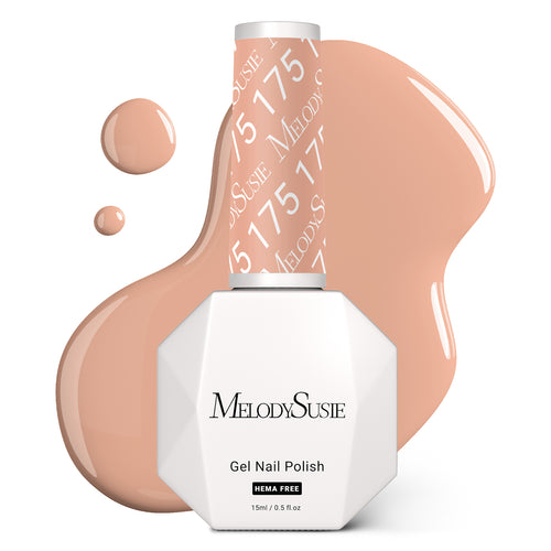 MelodySusie HEMA-free gel nail polish peach nude shade 175 warm skin tone professional manicure office appropriate