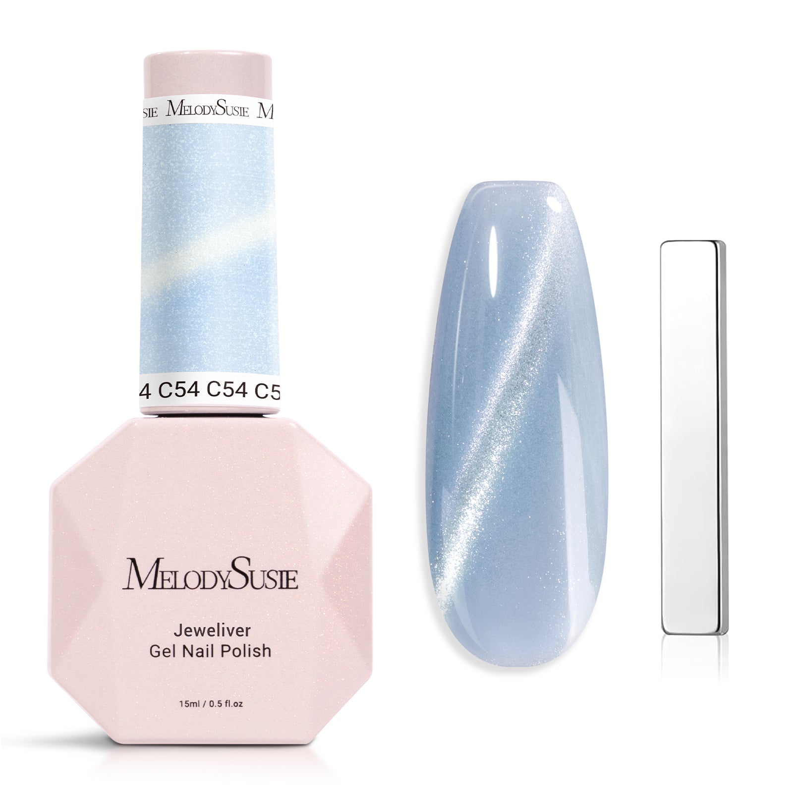 Jeweliver Cat Eye Gel Polish 0.5 fl oz/15ml - Aquamarine Blue C54