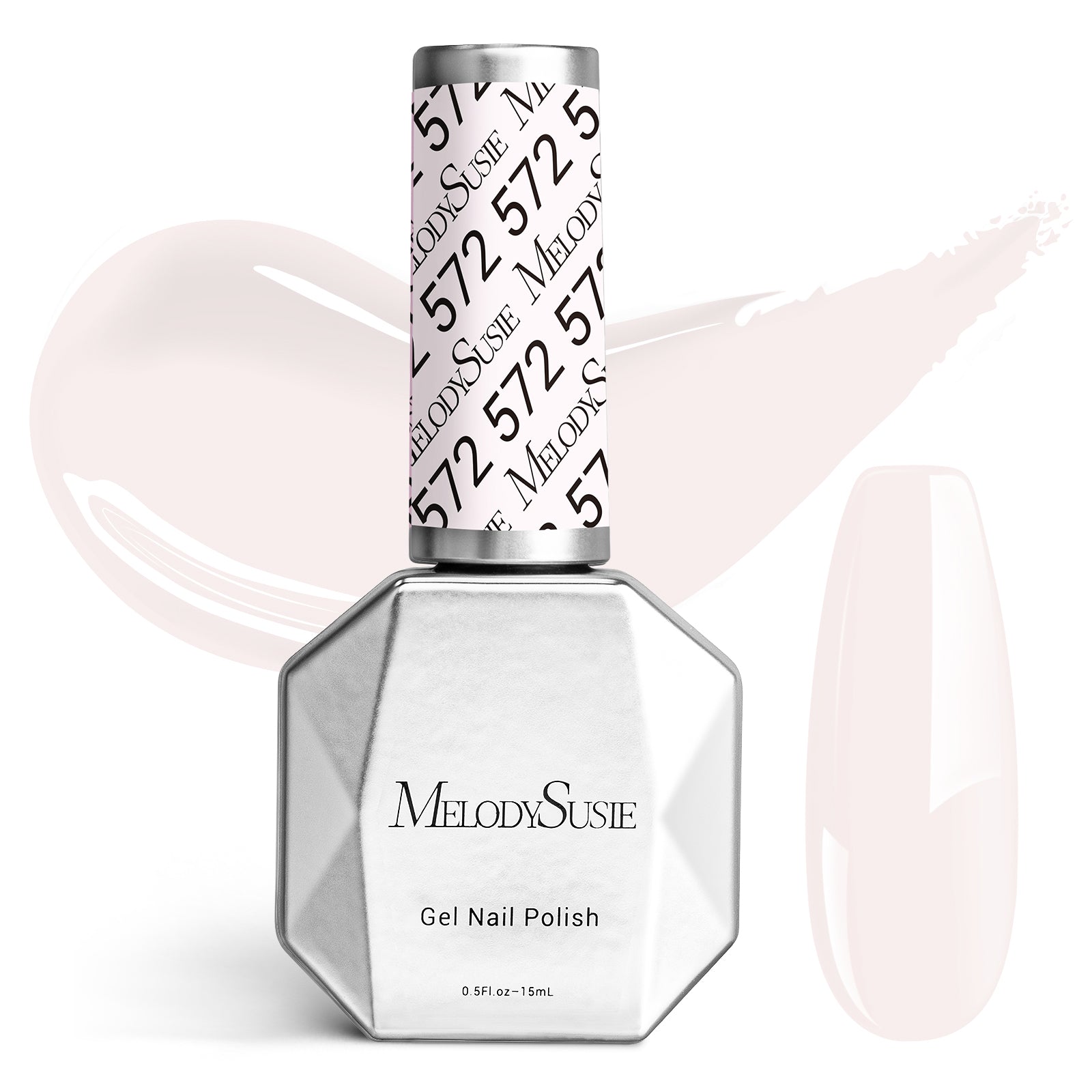 572 Milky Pink White - Faster UV Curing Gel Nail Polish 0.5 fl oz/15ml