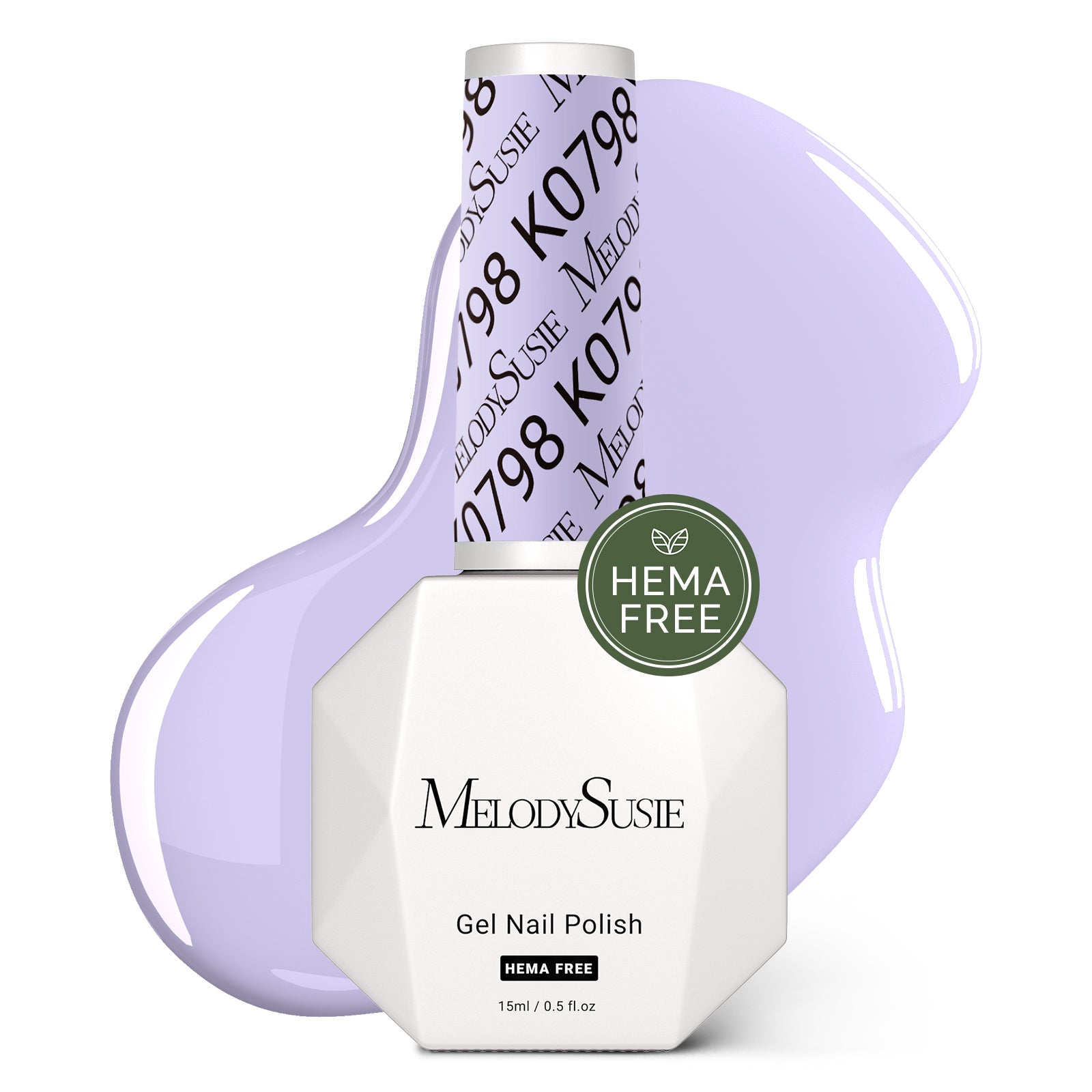 Hema Free Gel Nail Polish 0.5 fl oz/15ml - K0798 Thick Light Lavender Purple