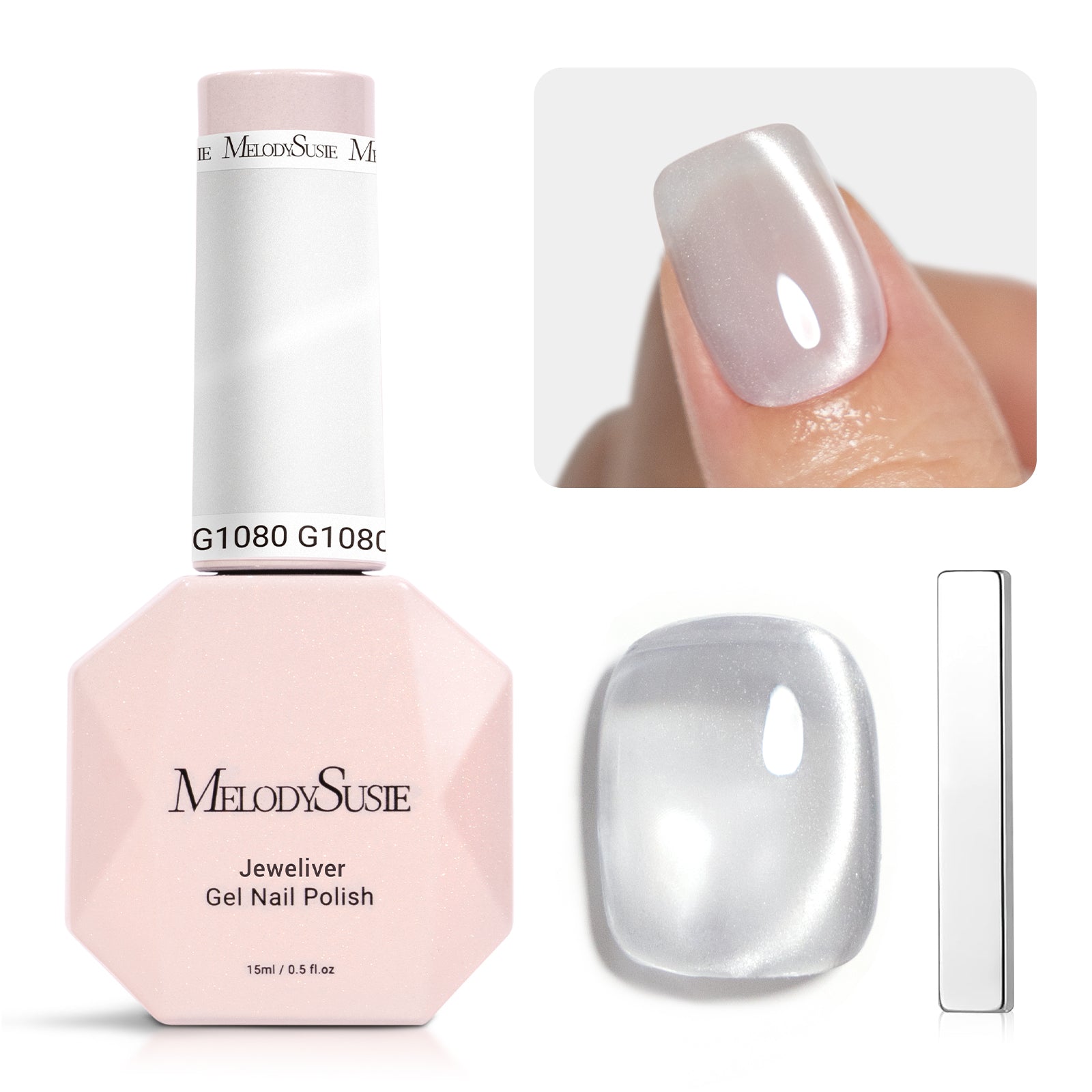 Jeweliver Cat Eye Gel Nail Polish 0.5 fl oz/15ml - Bright Fine G1080