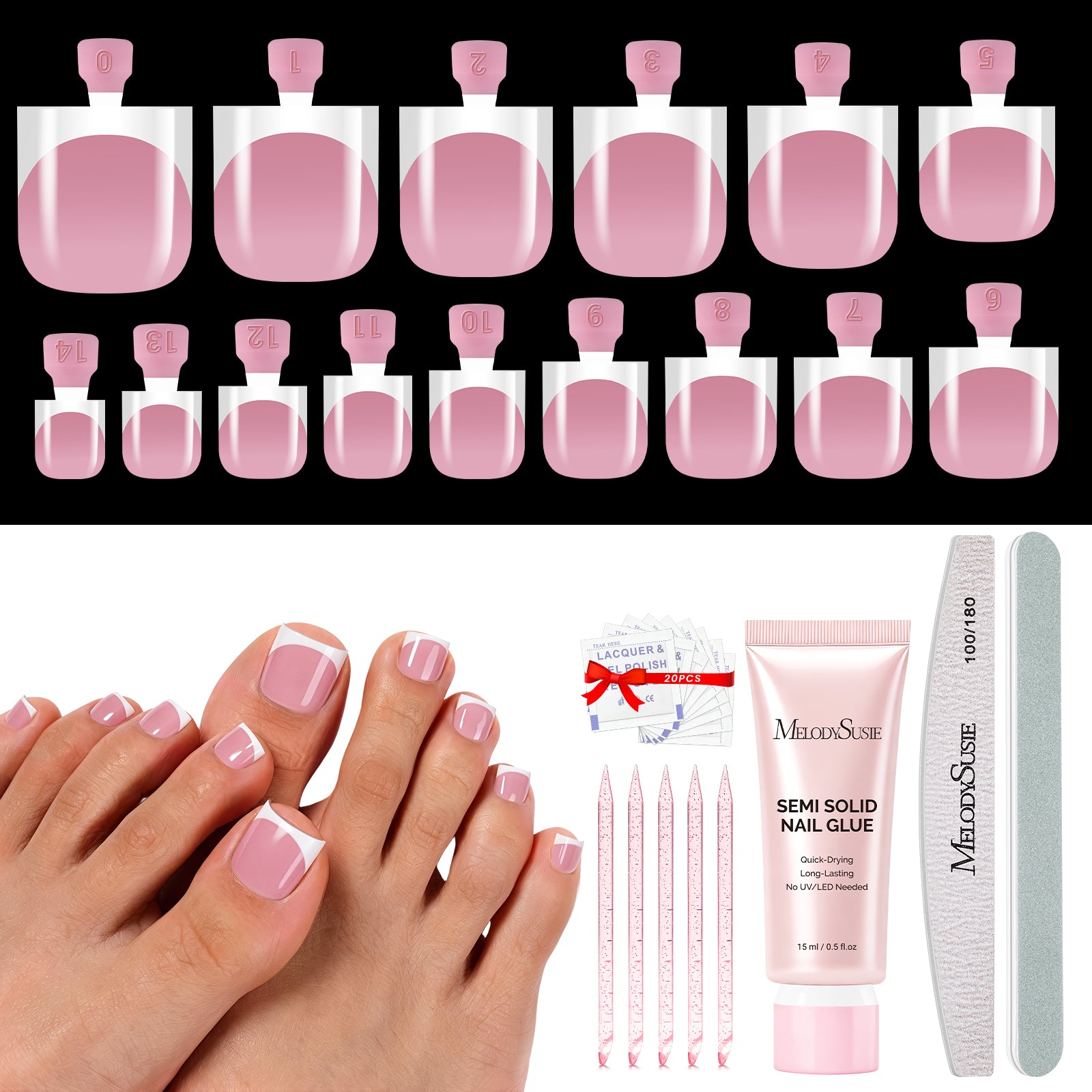 All-in-One Press-On Nails & Nail Tips Kit with Application Tools