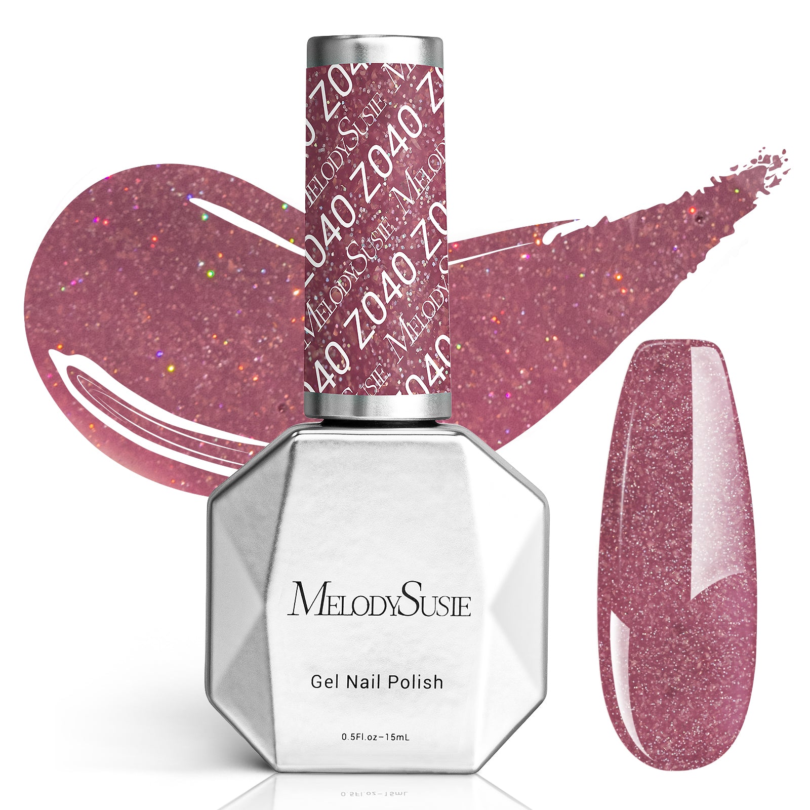 Z040 Soft Plum Pink - Faster UV Curing Gel Nail Polish 0.5 fl oz/15ml