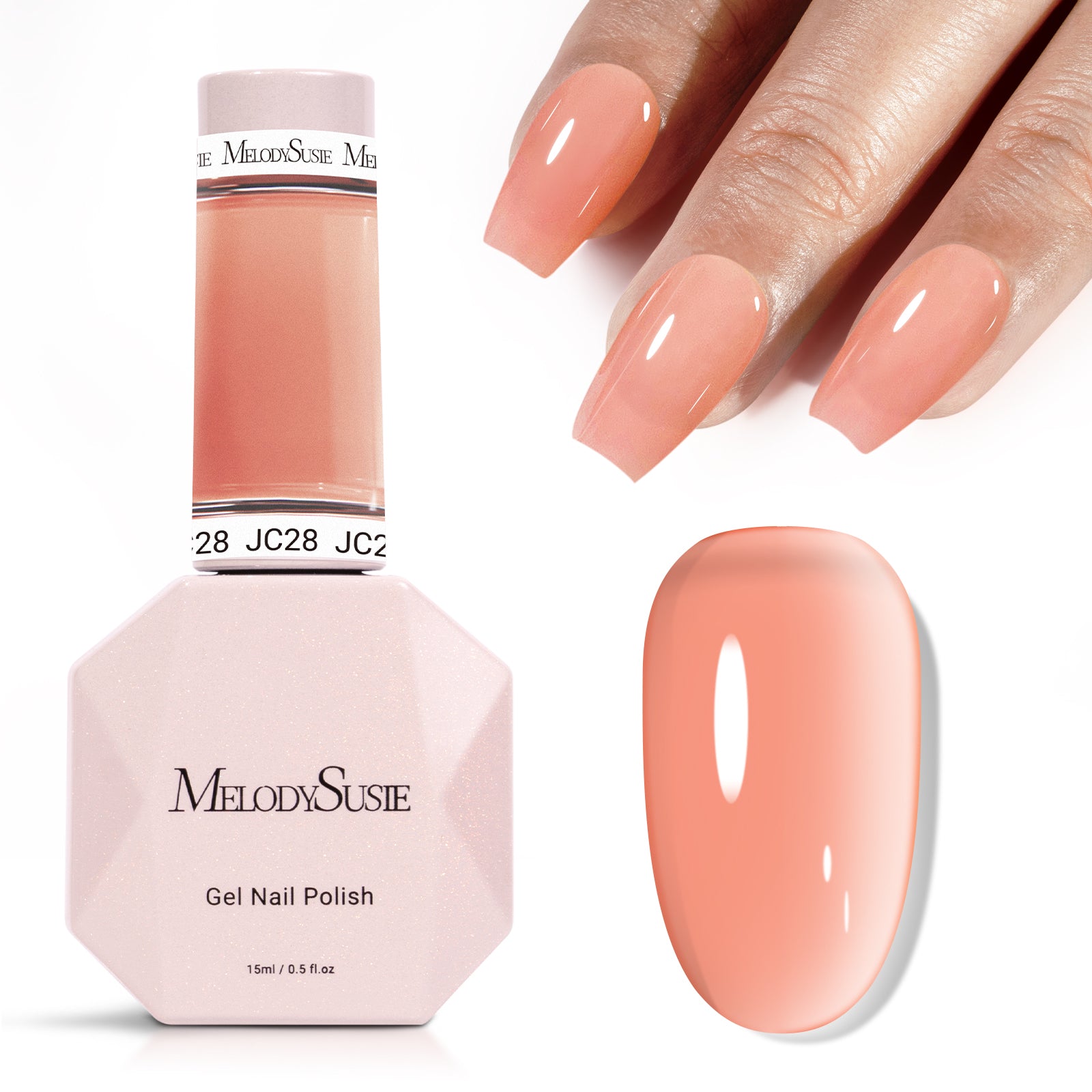 Jeweliver Jelly Gel Nail Polish 0.5 fl oz/15ml - Nude Orange JC28