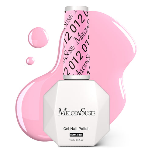 012 Pretty Pink HEMA-free gel nail polish sheer milky finish professional work nail colour for desk job