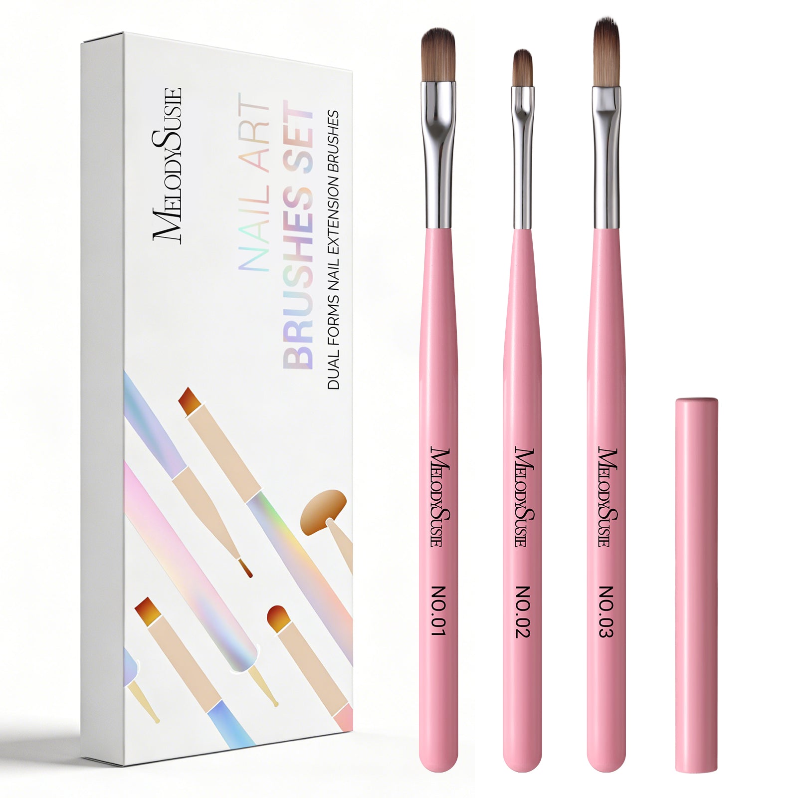 3PCS Dual-Form Nail Extension Brush Set