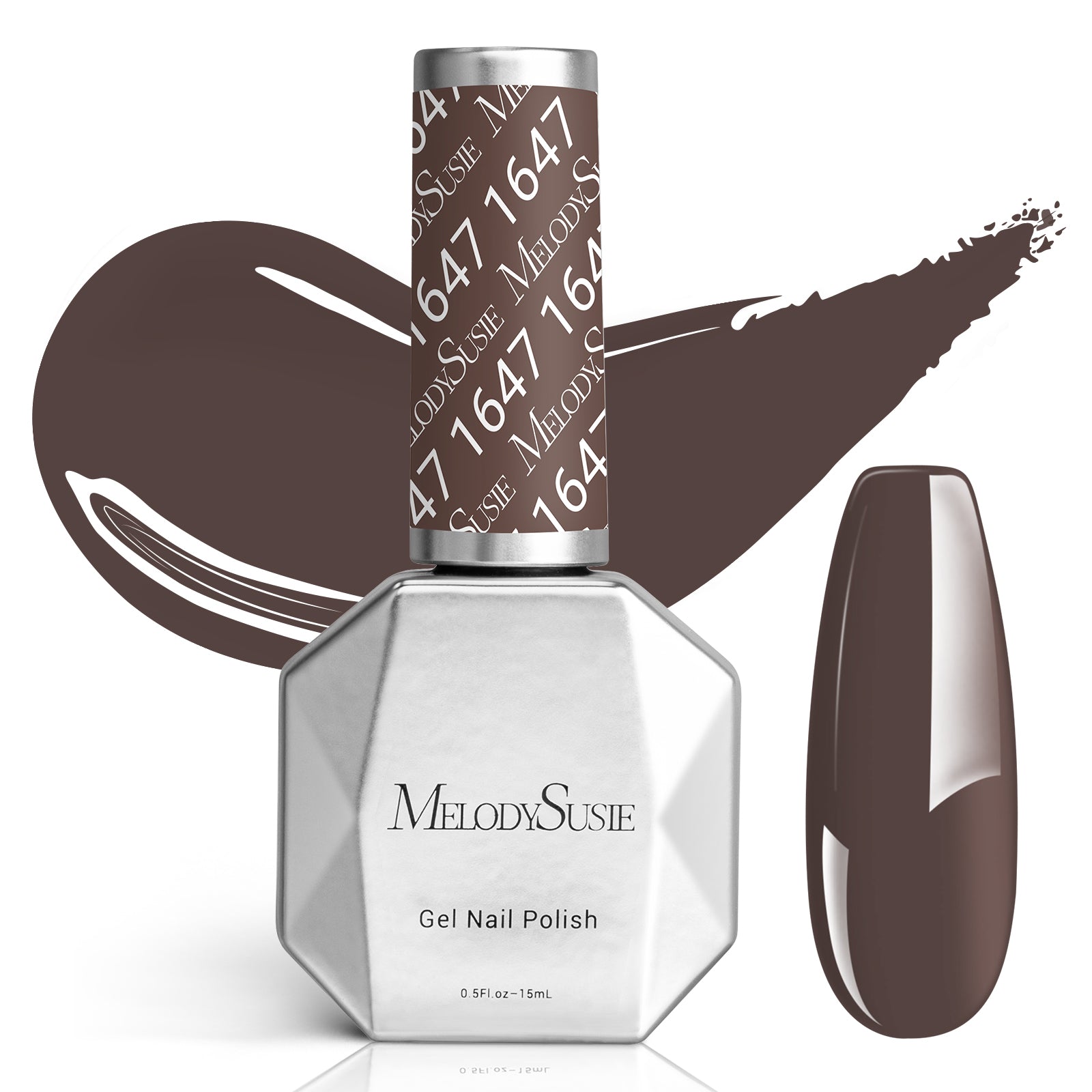 1647 Gray Brown - Faster UV Curing Gel Nail Polish 0.5 fl oz/15ml