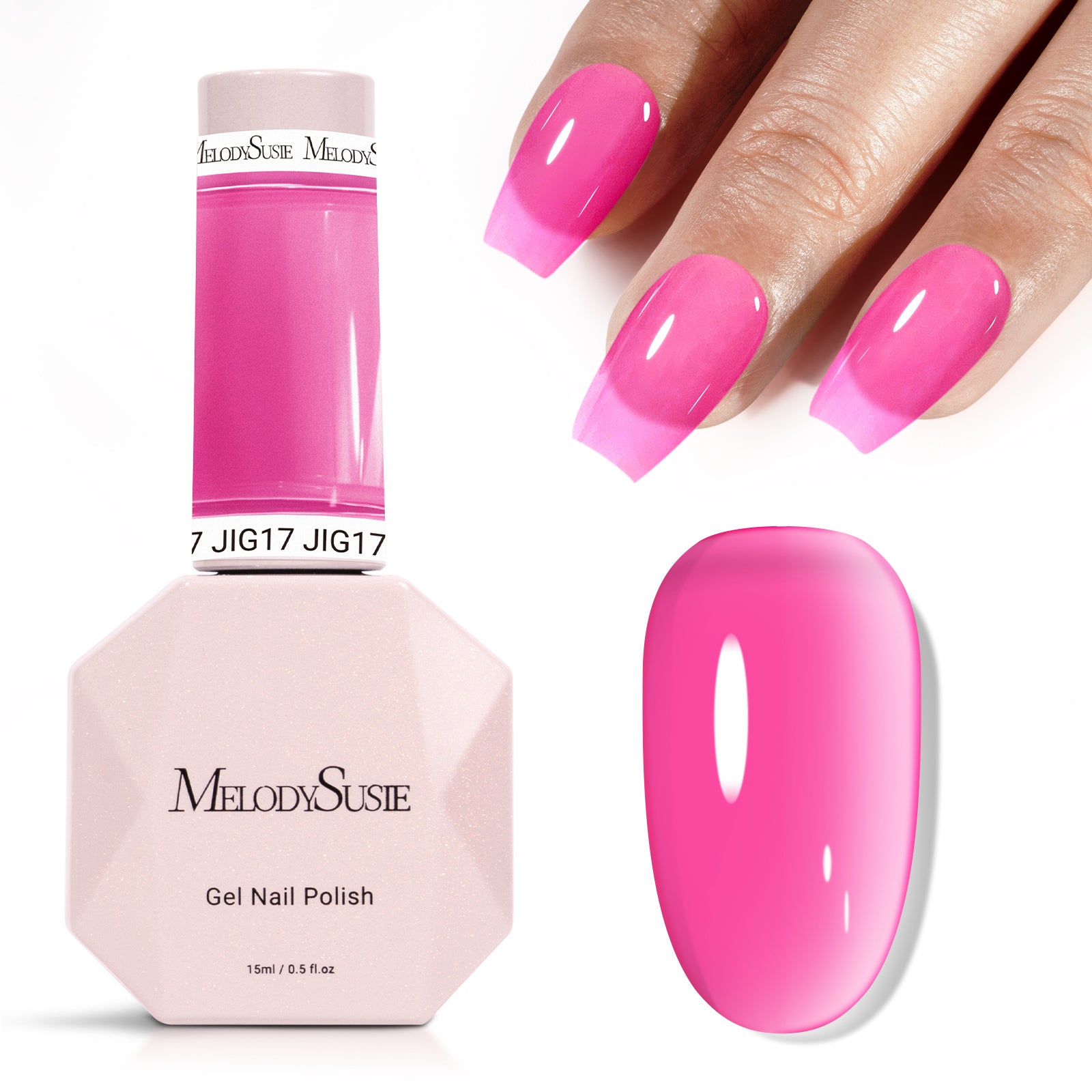 Jeweliver Jelly Gel Polish 15ml - Pink Tourmaline - JIG17