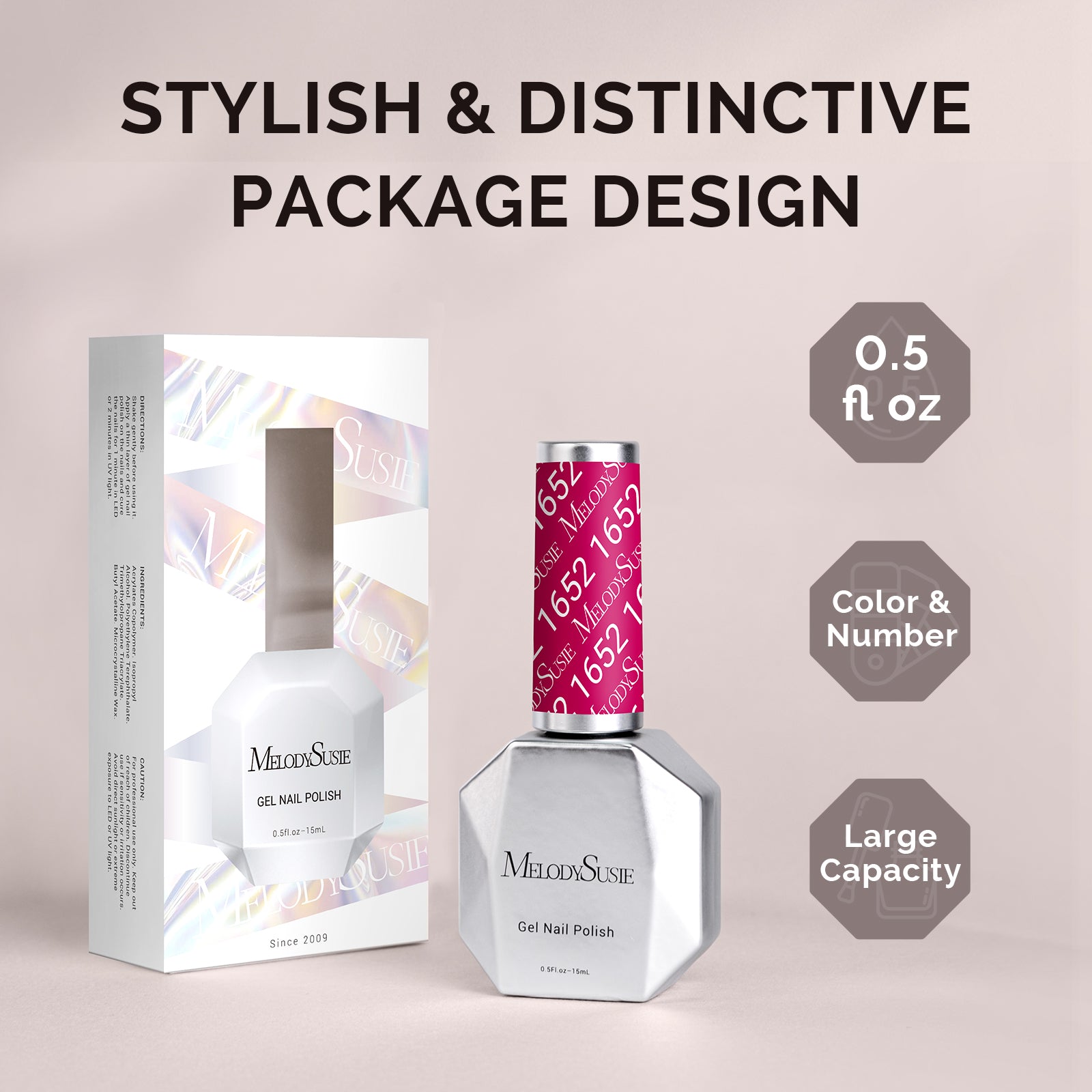 1652 Berry Wine Red - TPO-Free Faster UV Curing Gel Nail Polish(15ml)