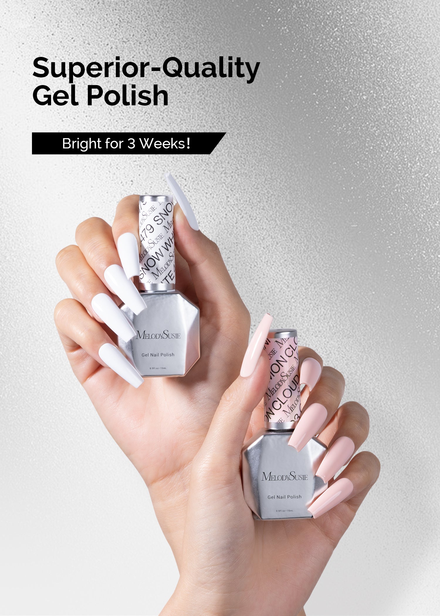 Gel Nail Polish Nude Pink and White 2 Pack 15ml
