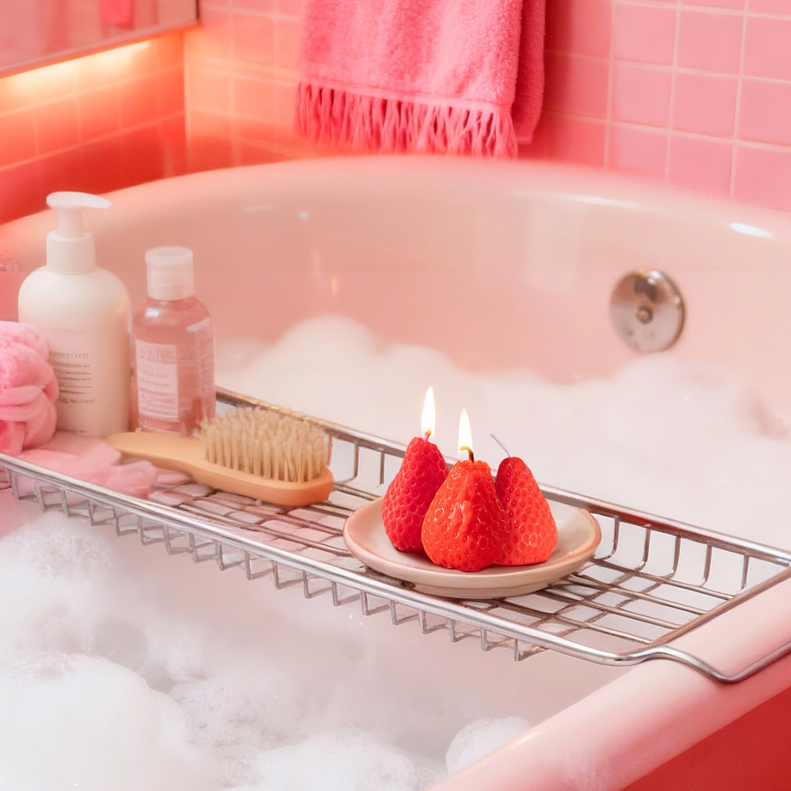 Strawberry Scented Candle Gift Set