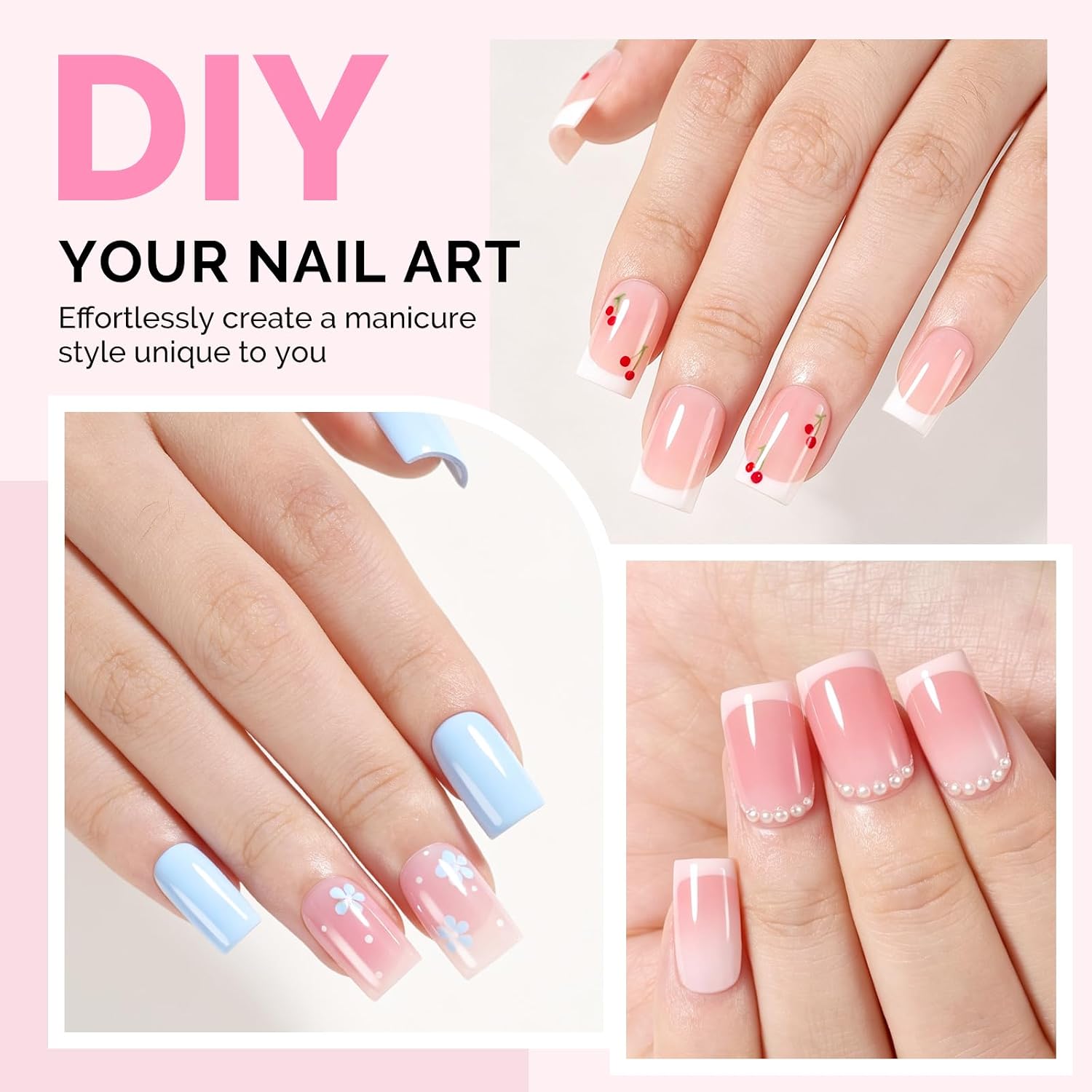 160Pcs Half Matte Clear Acrylic Full Cover Nail Tips