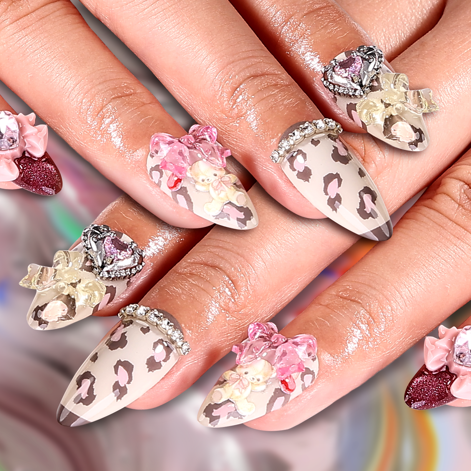 Cat's Eye Mirage Stiletto Medium Press On Nails | MelodySusie
