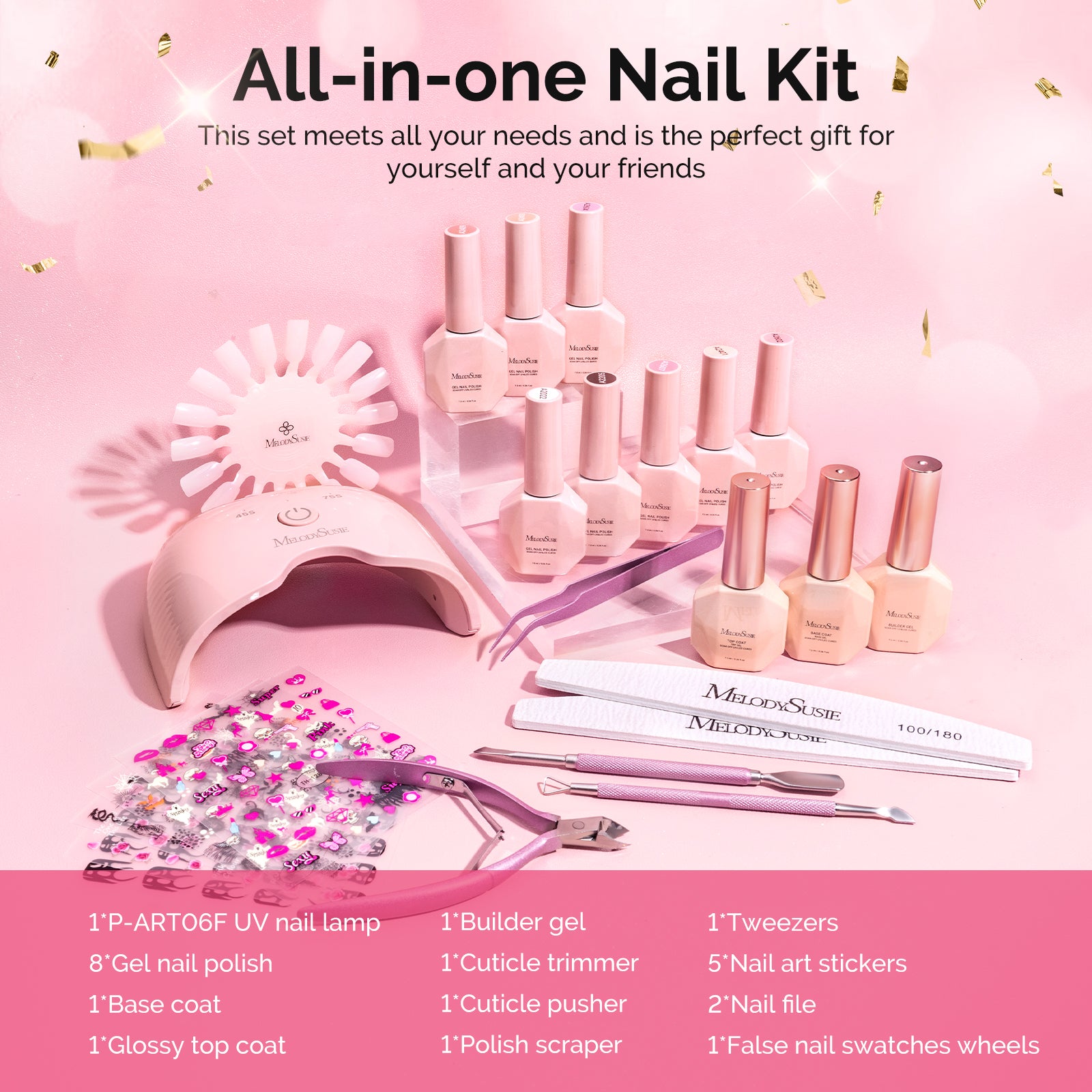 Gel Nail Polish Kit with UV Light P-ART06F - US ONLY