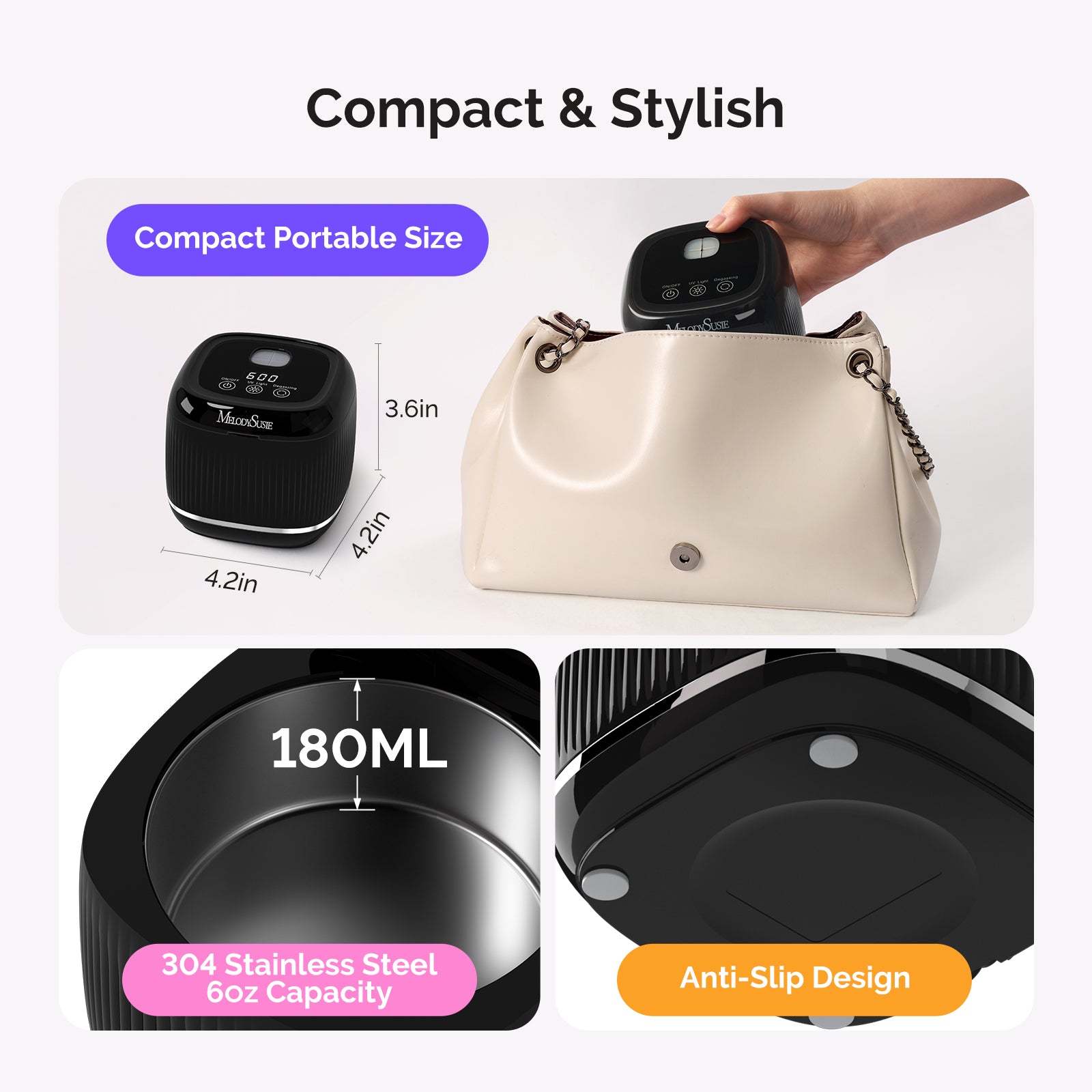 2 in 1 Ultrasonic Cleaner Machine for Manicure