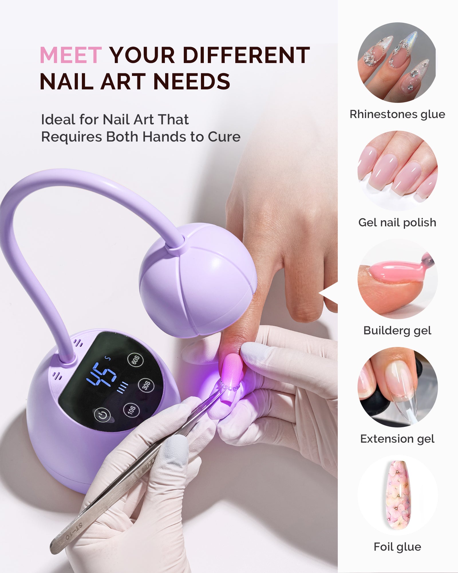 (US ONLY) P-ArtM2 Gooseneck Cordless UV Nail Lamp - Purple