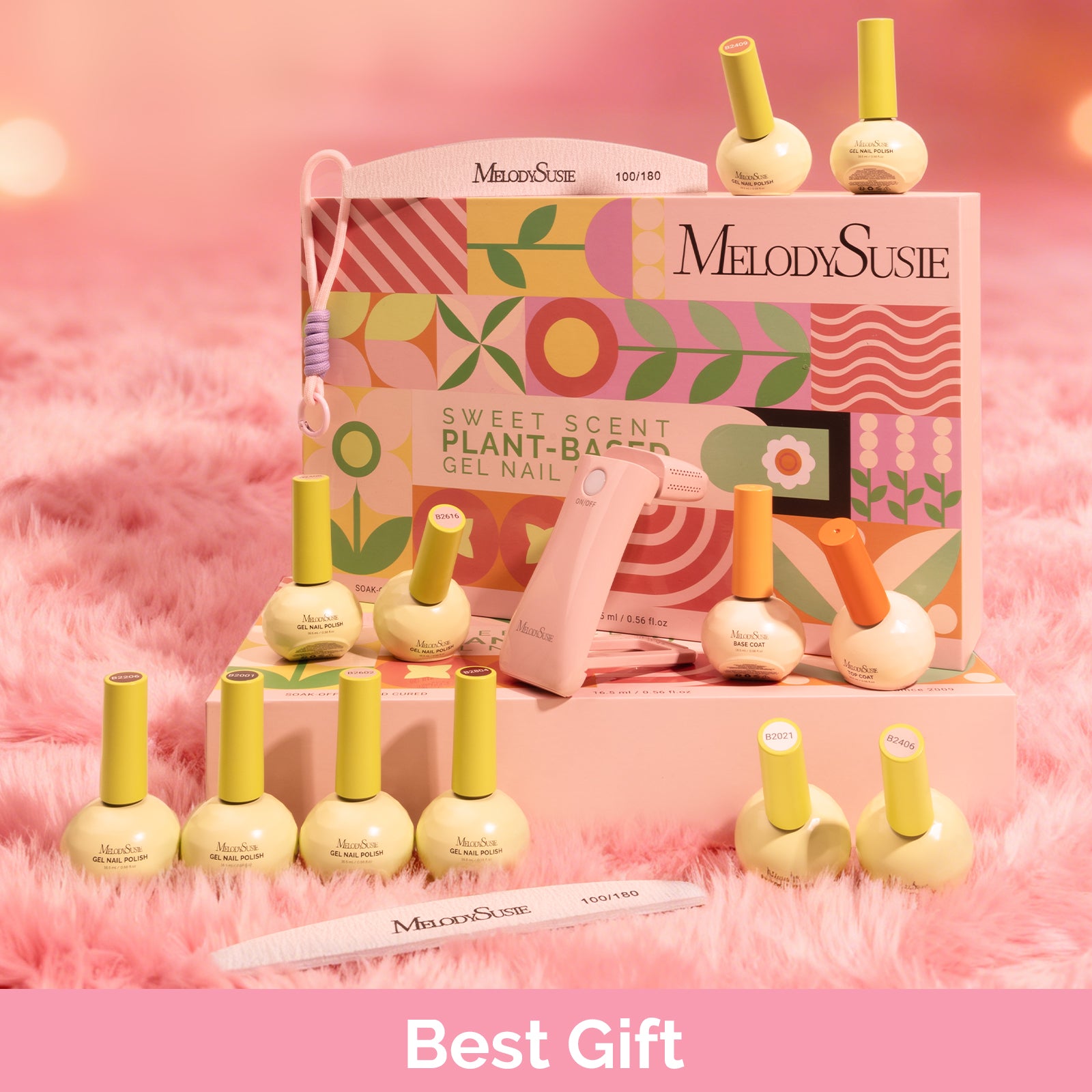 Sweet-Scent Plant-Based HEMA-Free & HPMA-Free & TPO-Free Gel Nail Polish 12Pcs Dopamine Set With Nail Tools