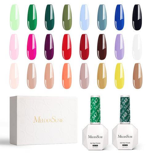 MelodySusie HEMA-free gel nail polish 24 colour professional set neutral shades for at-home work manicure kit