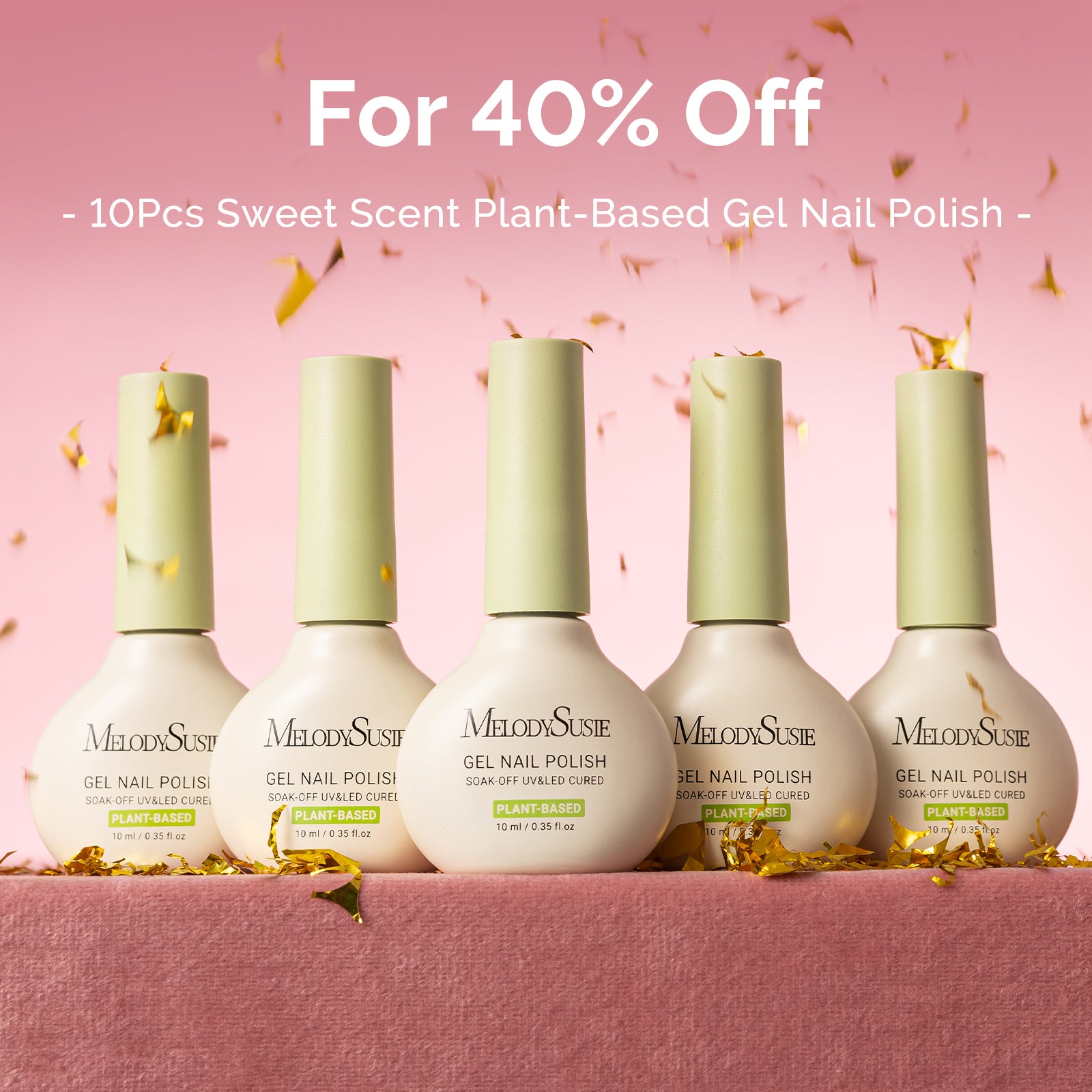 Sweet Scent Plant-Based Gel Nail Polish 10ml - 10Pcs