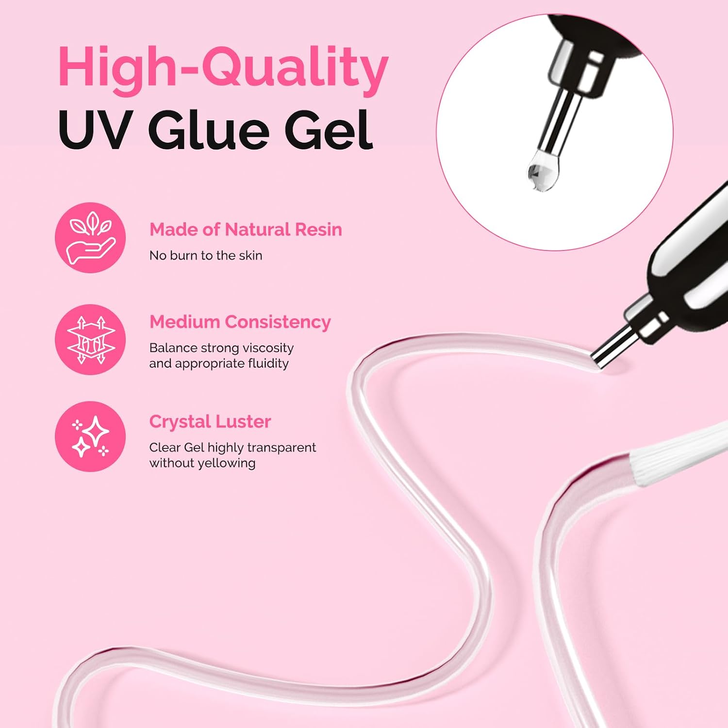 Nail Rhinestone Glue with Brush 8ml*2