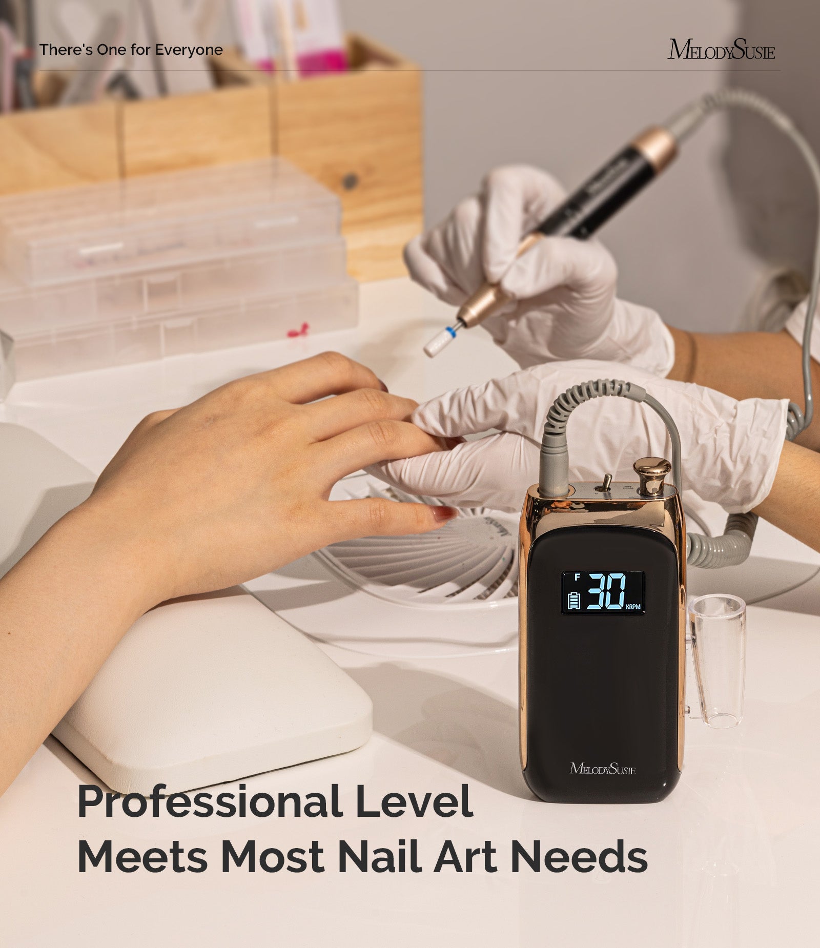 Jade(SC320C) Clip-On Vintage-Style Rechargeable Nail Drill 30,000RPM - Black