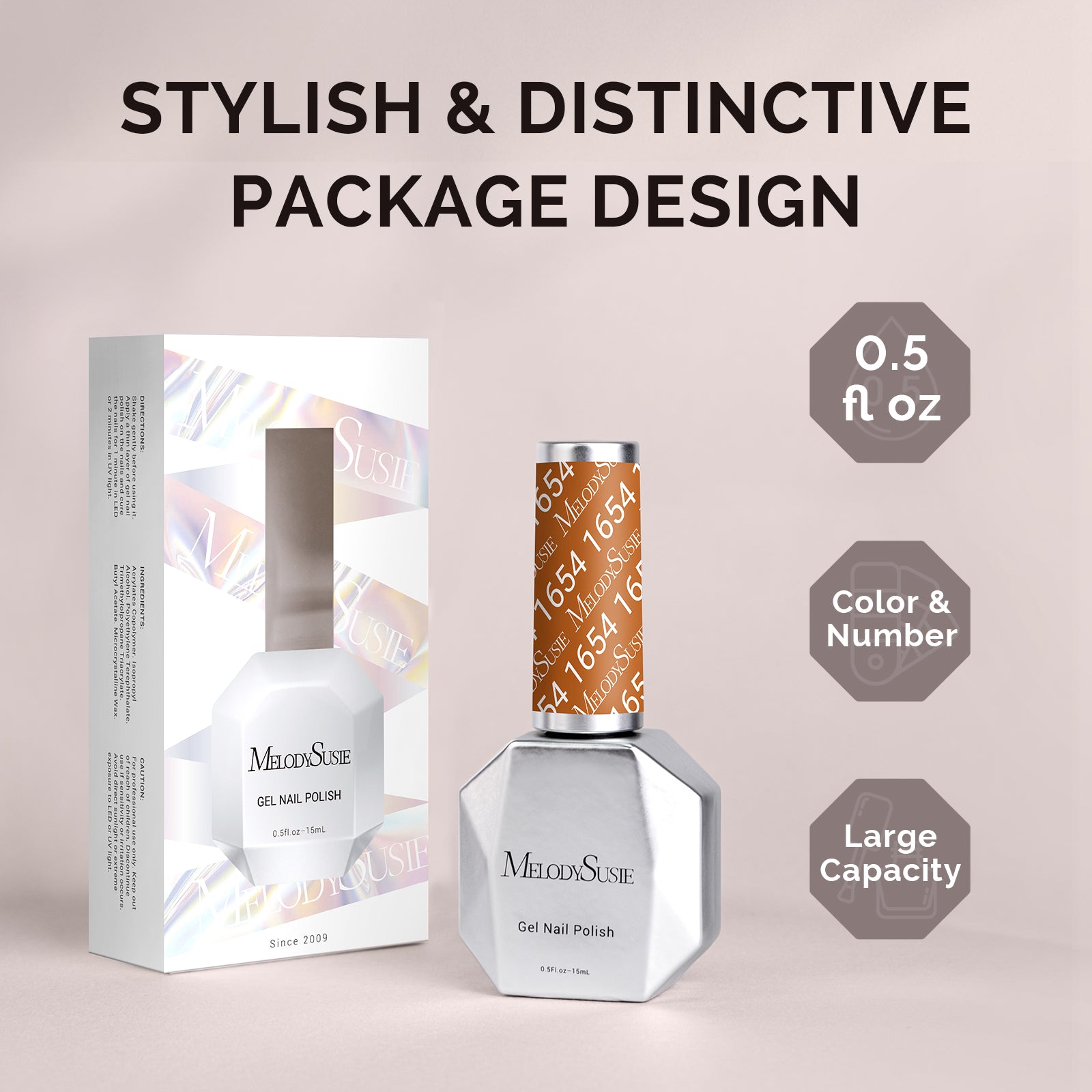 1654 Candied Brown - TPO-Free Faster UV Curing Gel Nail Polish(15ml)