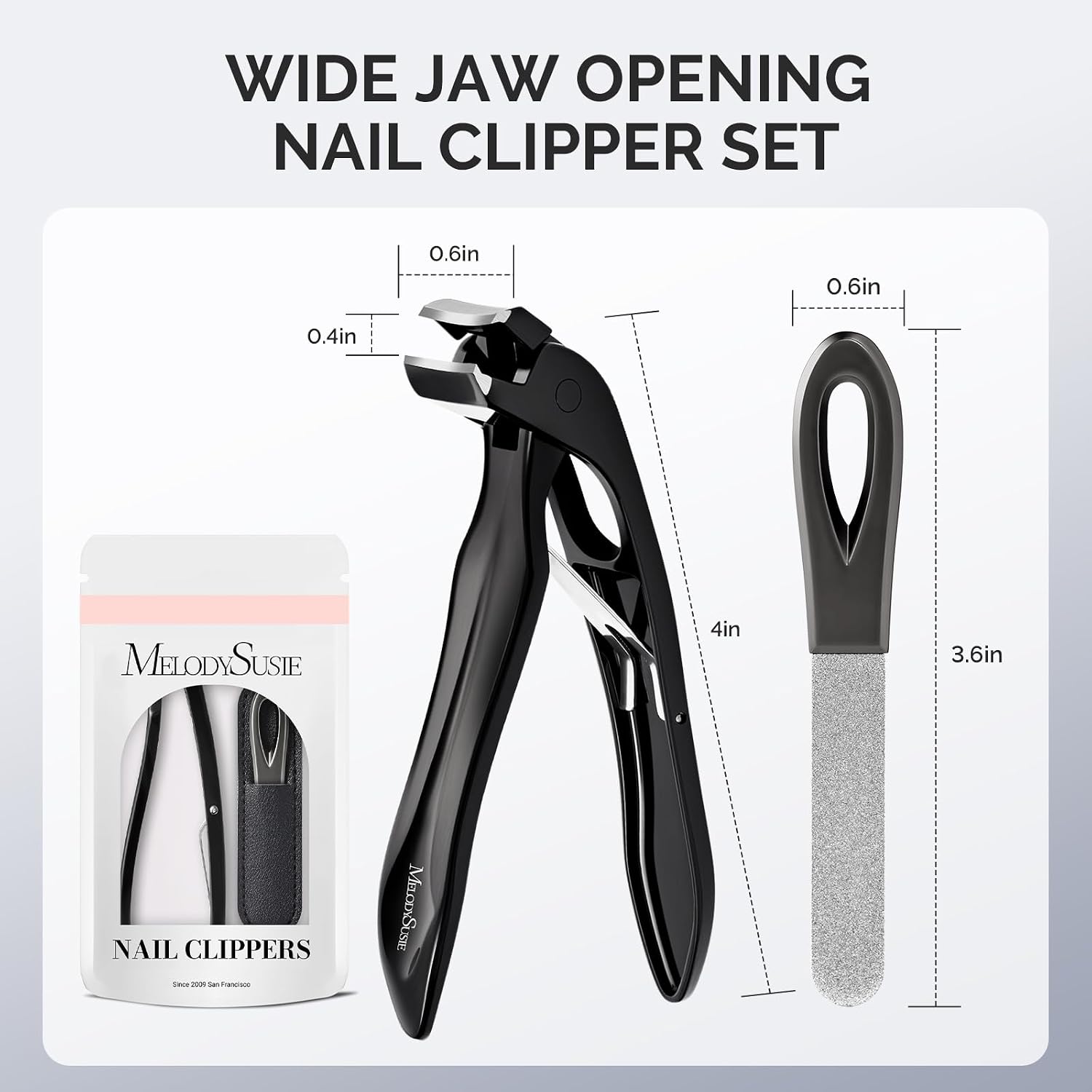 Angled Head Large Nail Clipper with Nail File