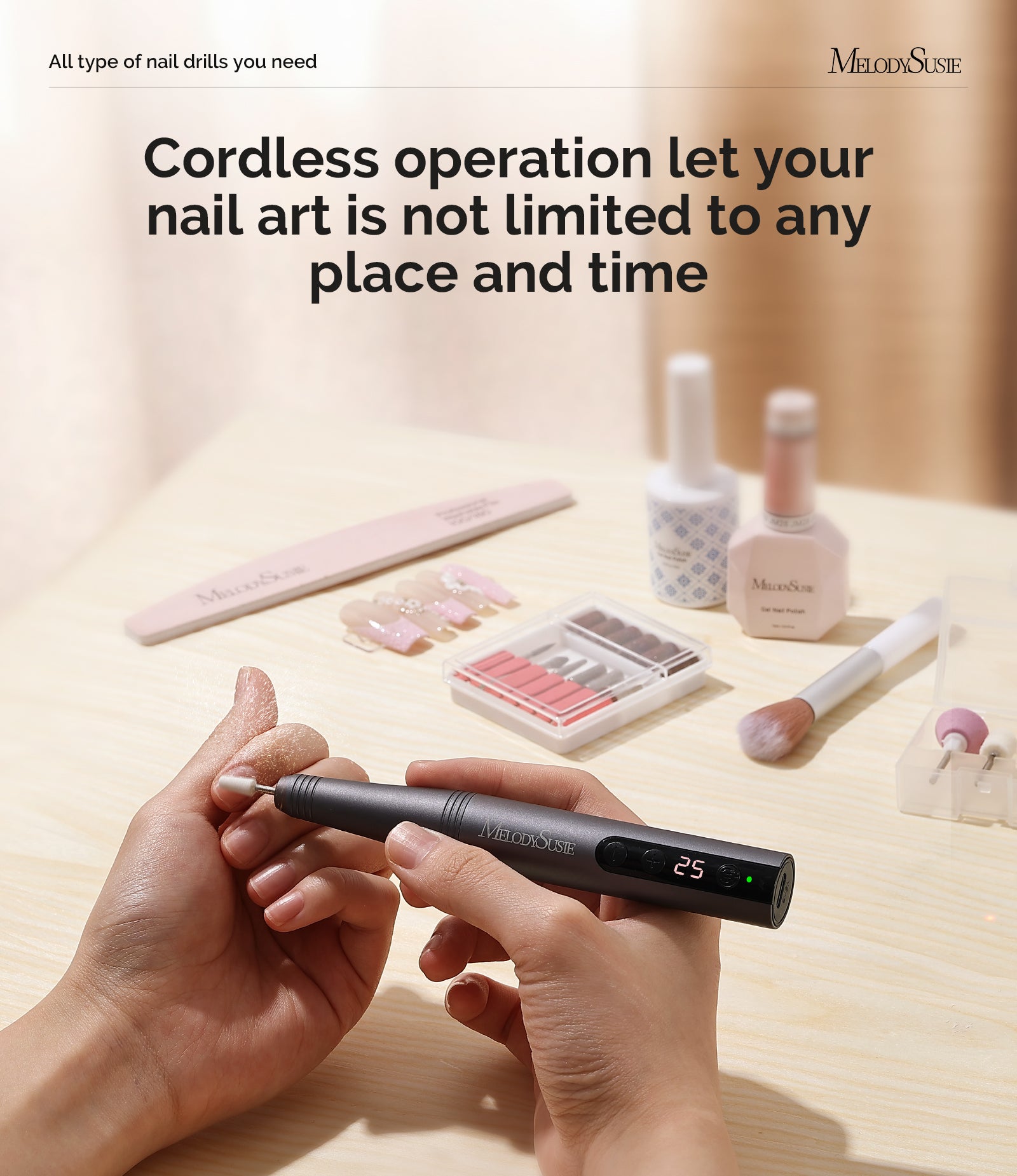 PC180F Portable Rechargeable Nail Drill 25000RPM