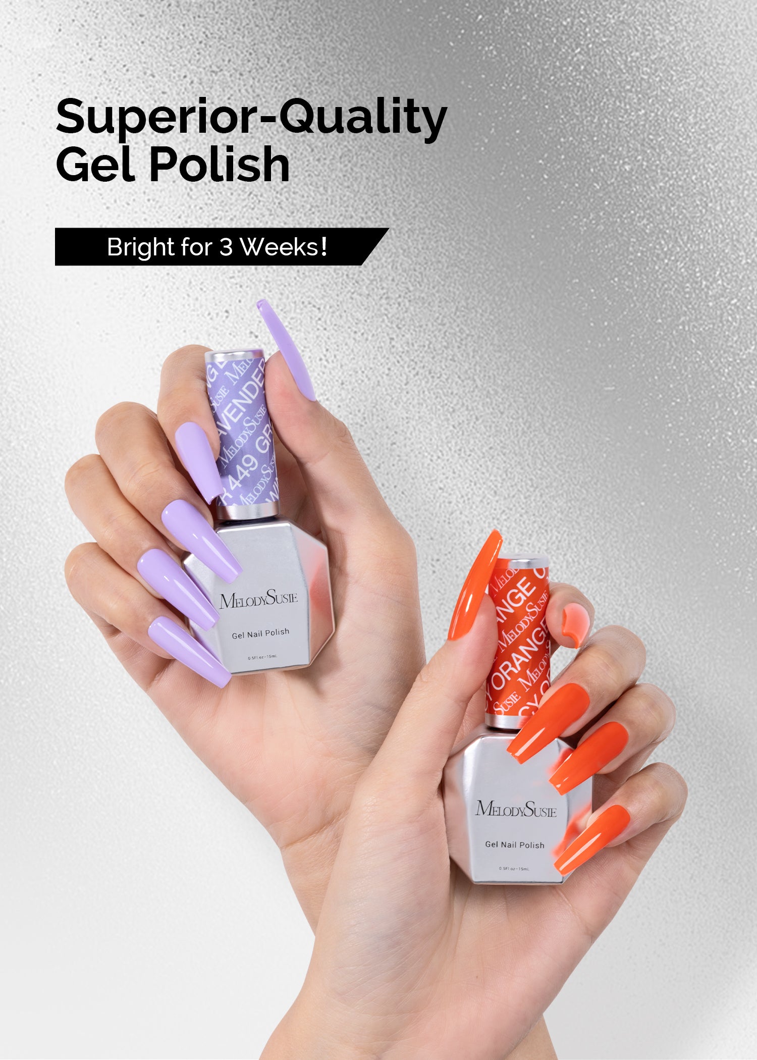 Gel Nail Polish Purple and Orange 2 Pack 15ml