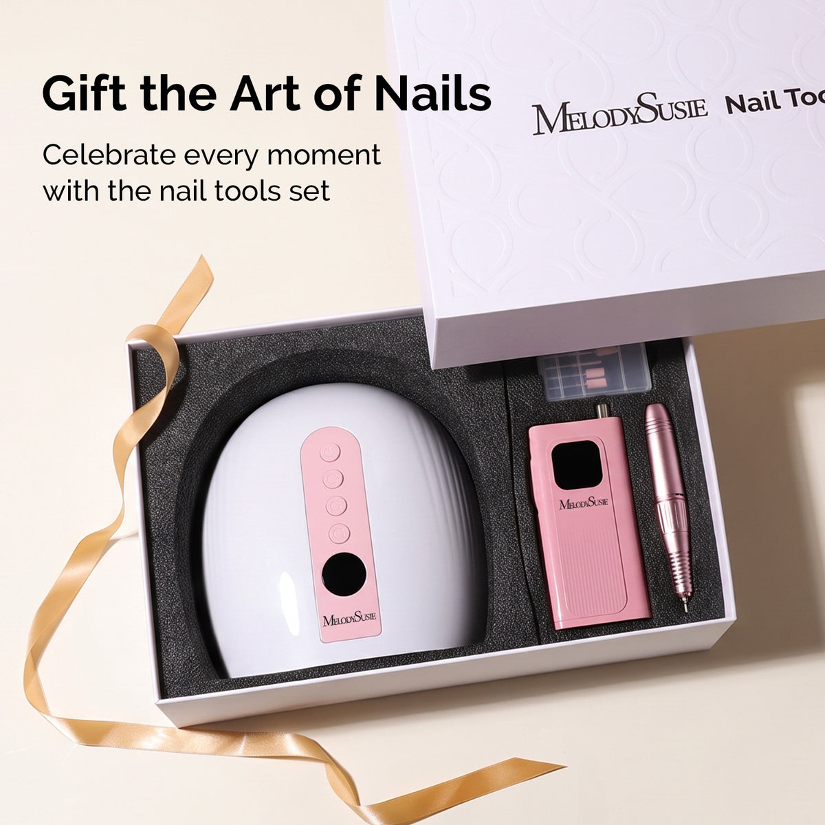 MelodySusie SC300E Nail Drill & P-PLUS30G Nail Lamp Gift Box