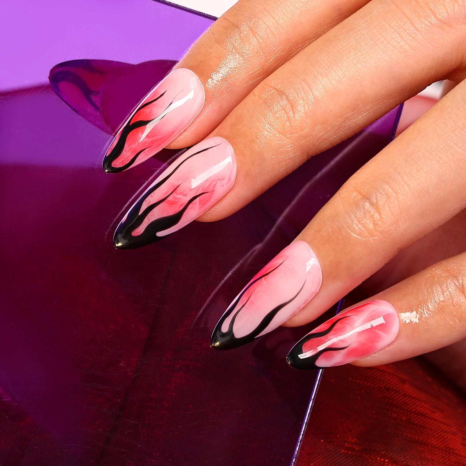 Rosy Rave Stiletto Regular Press On Nails | MelodySusie