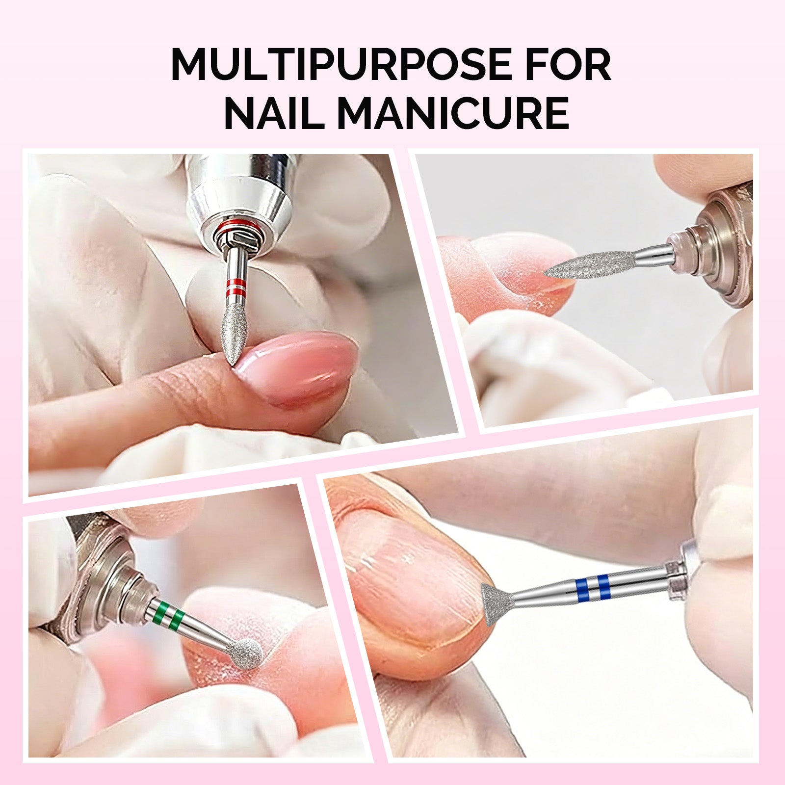 20Pcs Diamond Cuticle Nail Drill Bits Set