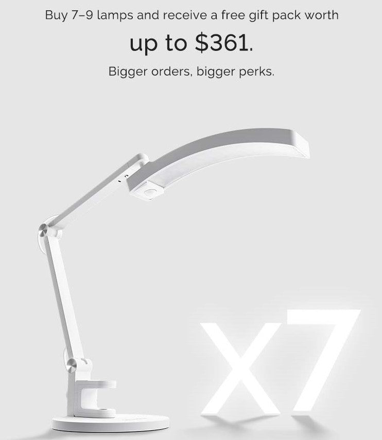 S-Pro29G Nail-Focused 3-Mode Manicure Table Lamp Pack for 7-9