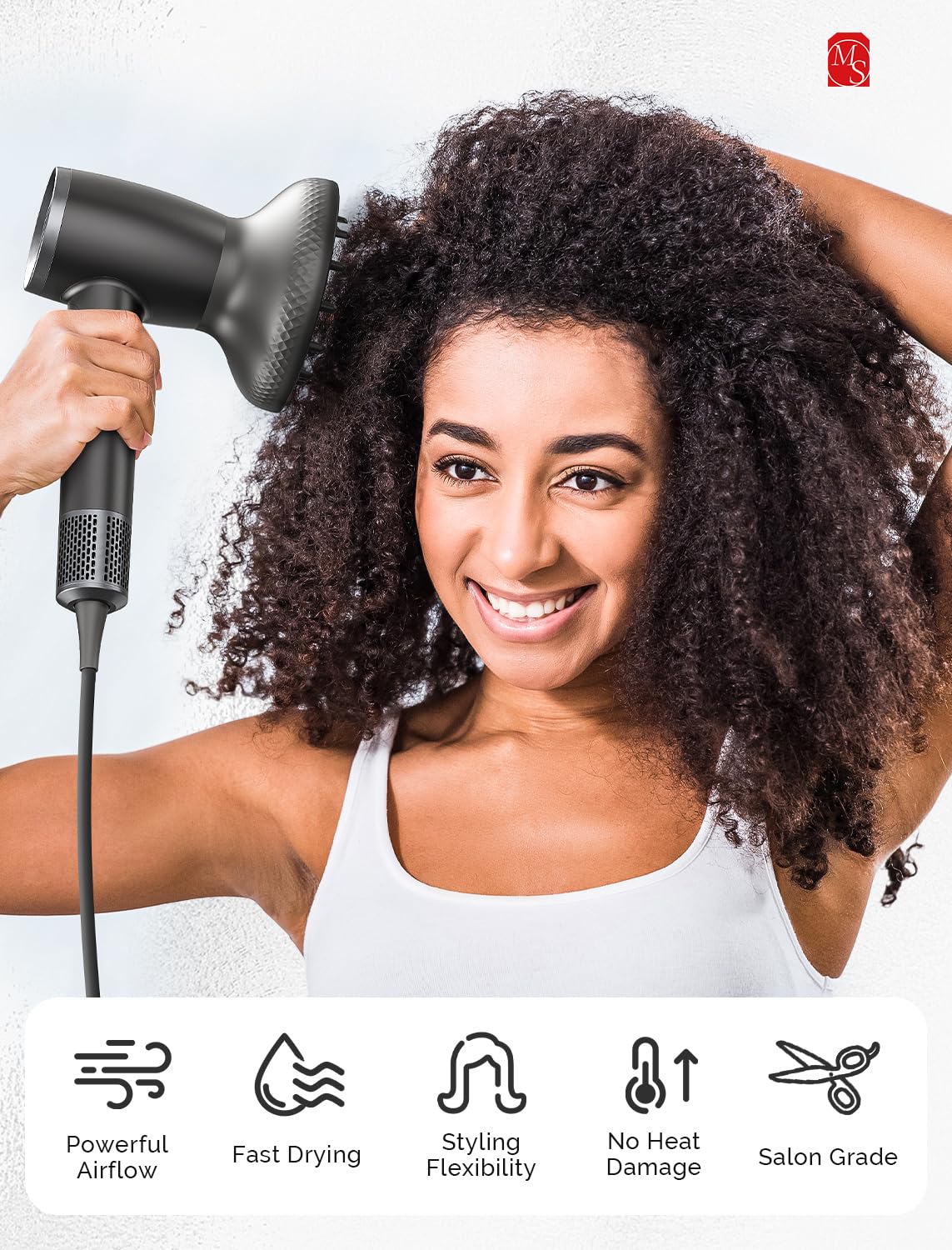 H-S160E Hair Dryer with Diffuser & Smoothing Attachment - (US ONLY)