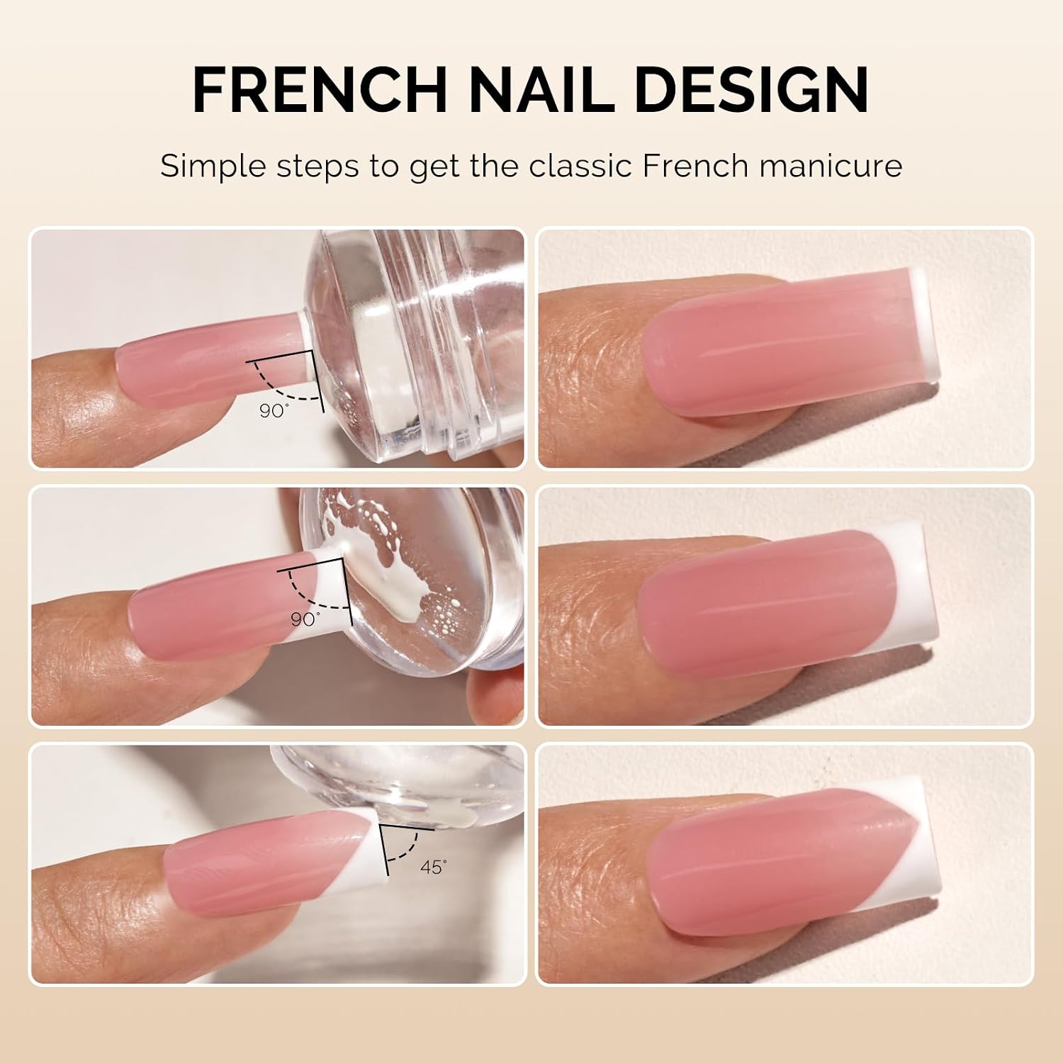 French Nail Stamper Kit with Stamping Plates 6PCS