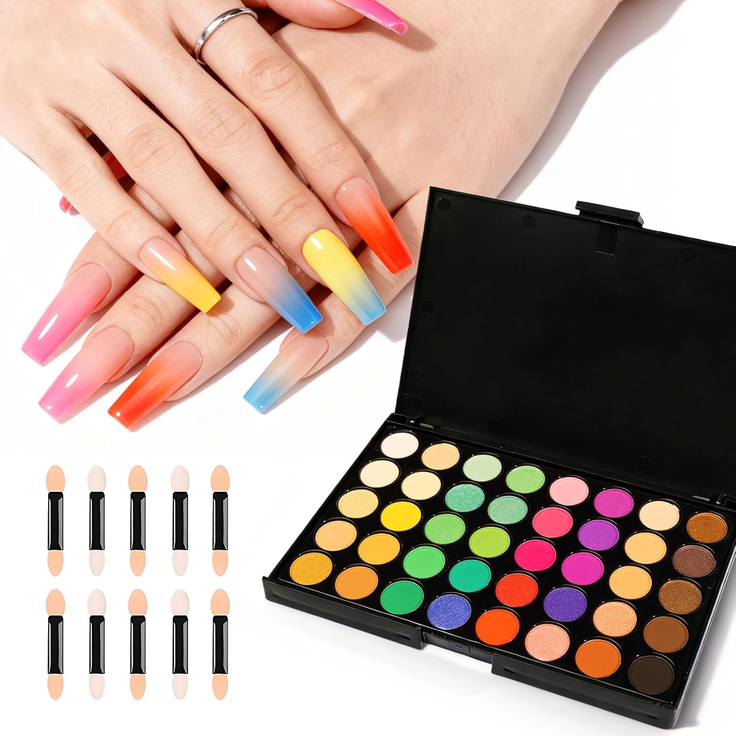 40 Colors Nail Powder Pigment Kit for Gradient Ombre Nail Art