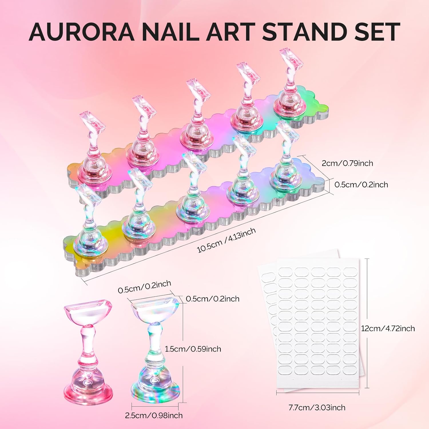 2 Sets Acrylic Magnetic Nail Stand