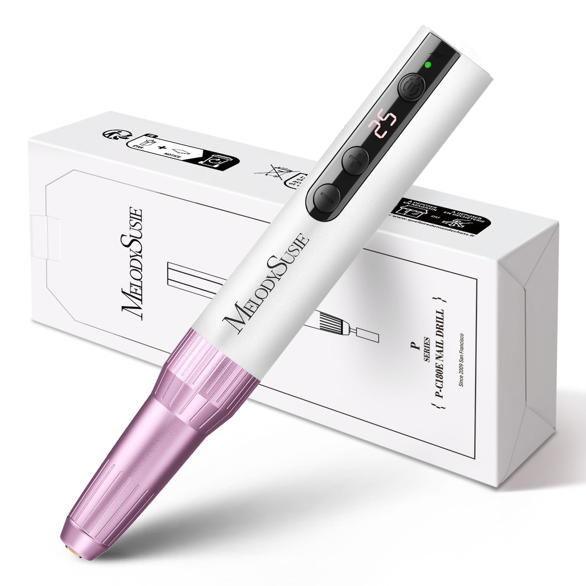PC180E Pen-Shaped Rechargeable Nail Drill 25,000RPM - Pink Gold