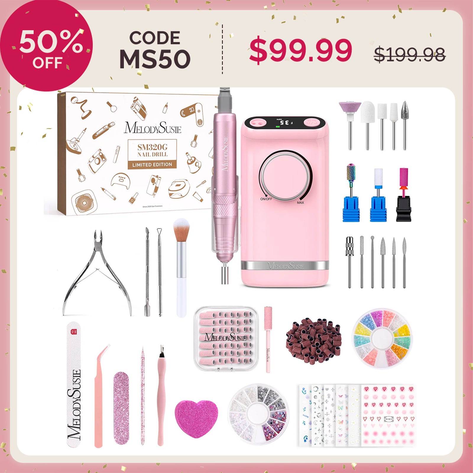 SM320G Rechargeable 35000RPM Nail Drill Gift Box