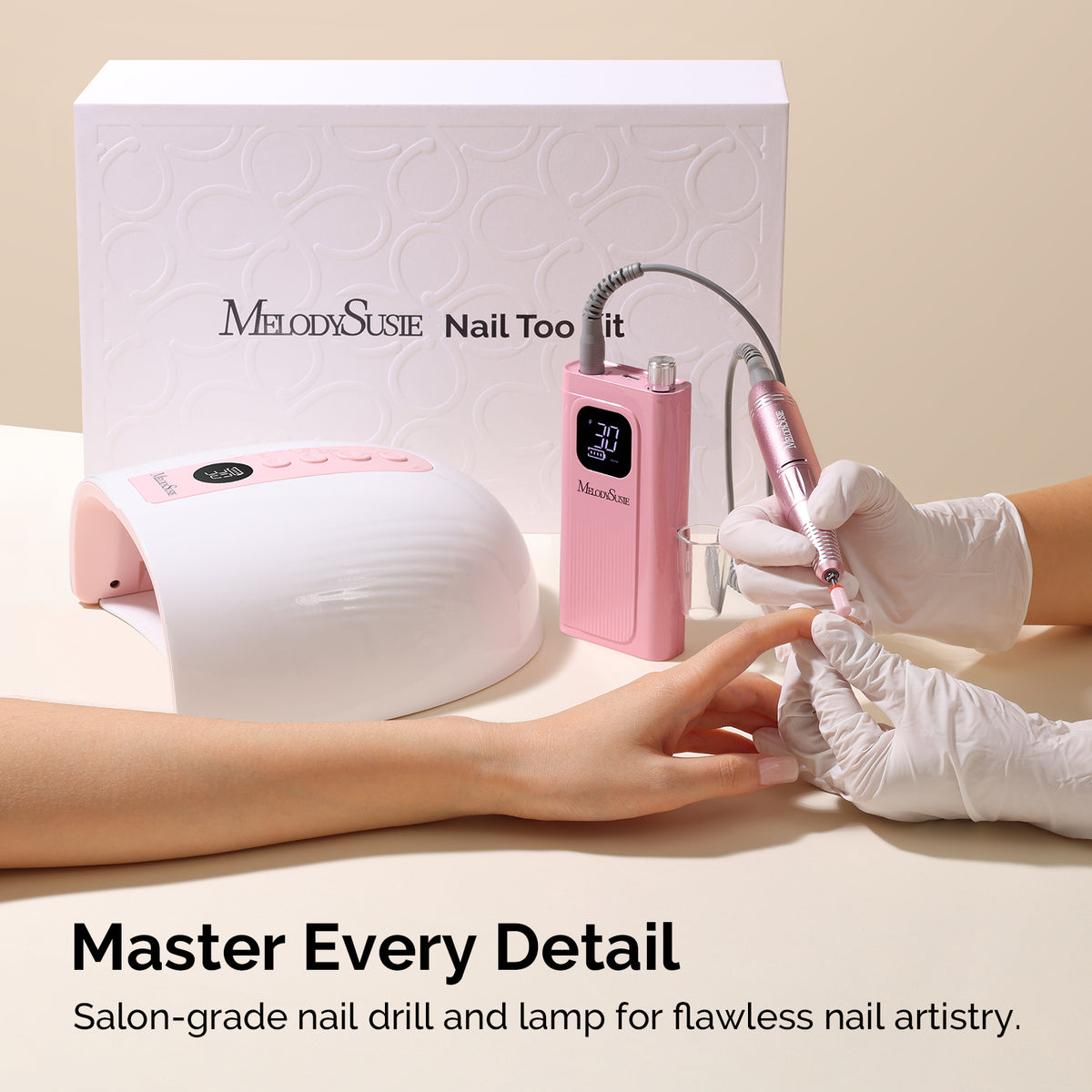 MelodySusie SC300E Nail Drill & P-PLUS30G Nail Lamp Gift Box