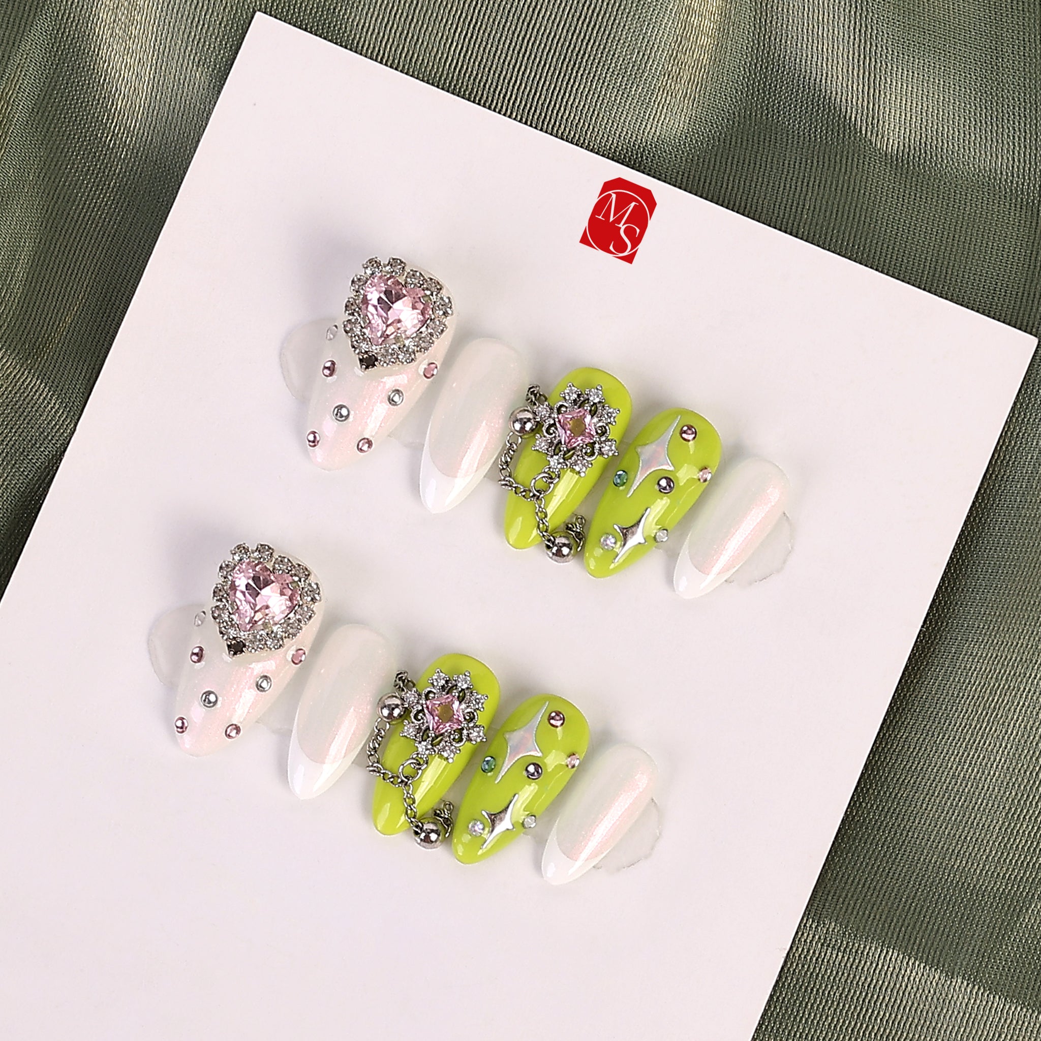 Matcha Jelly Stiletto Regular Press-On Nails | MelodySusie