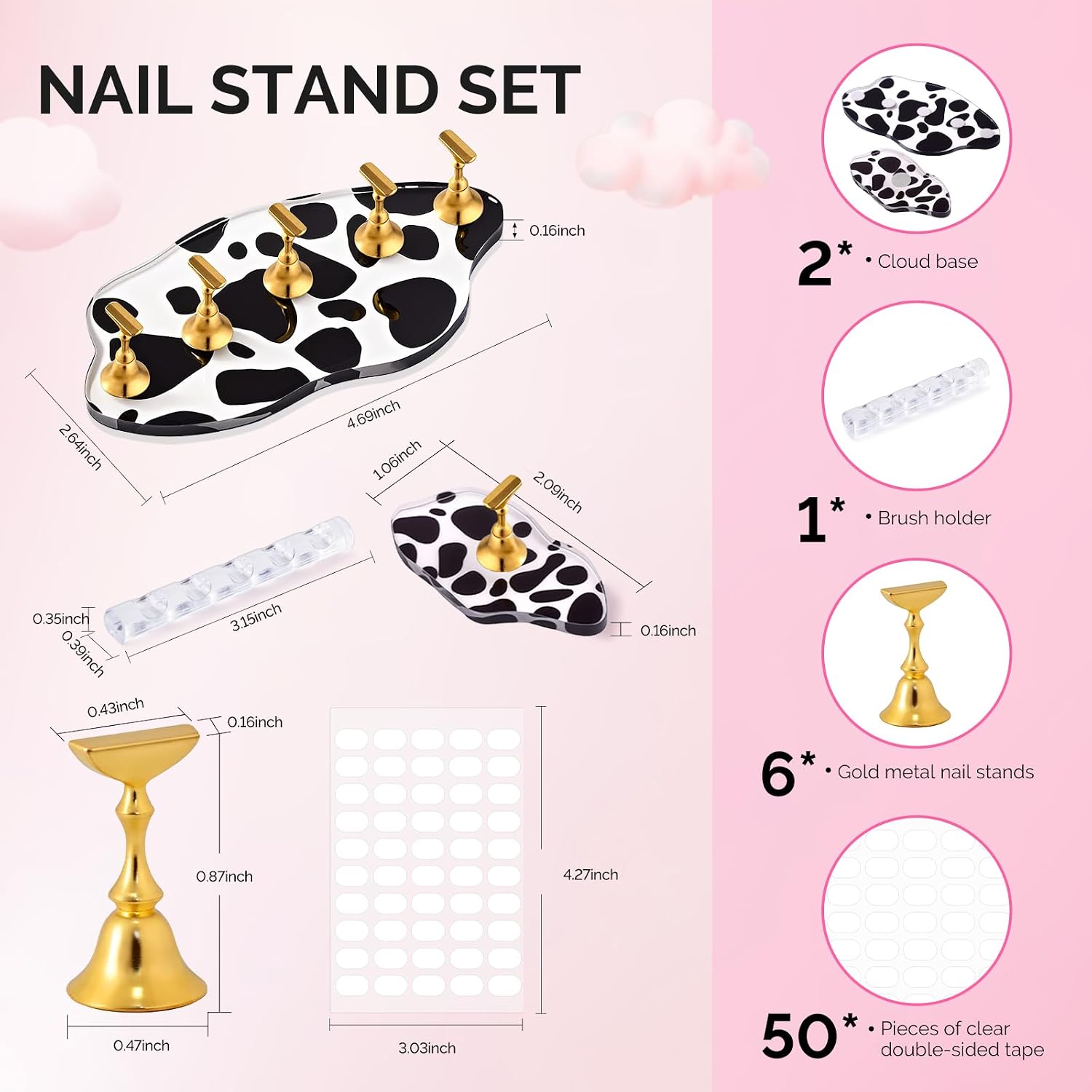 2-Set Spotted Magnetic Nail Stand for Press Ons