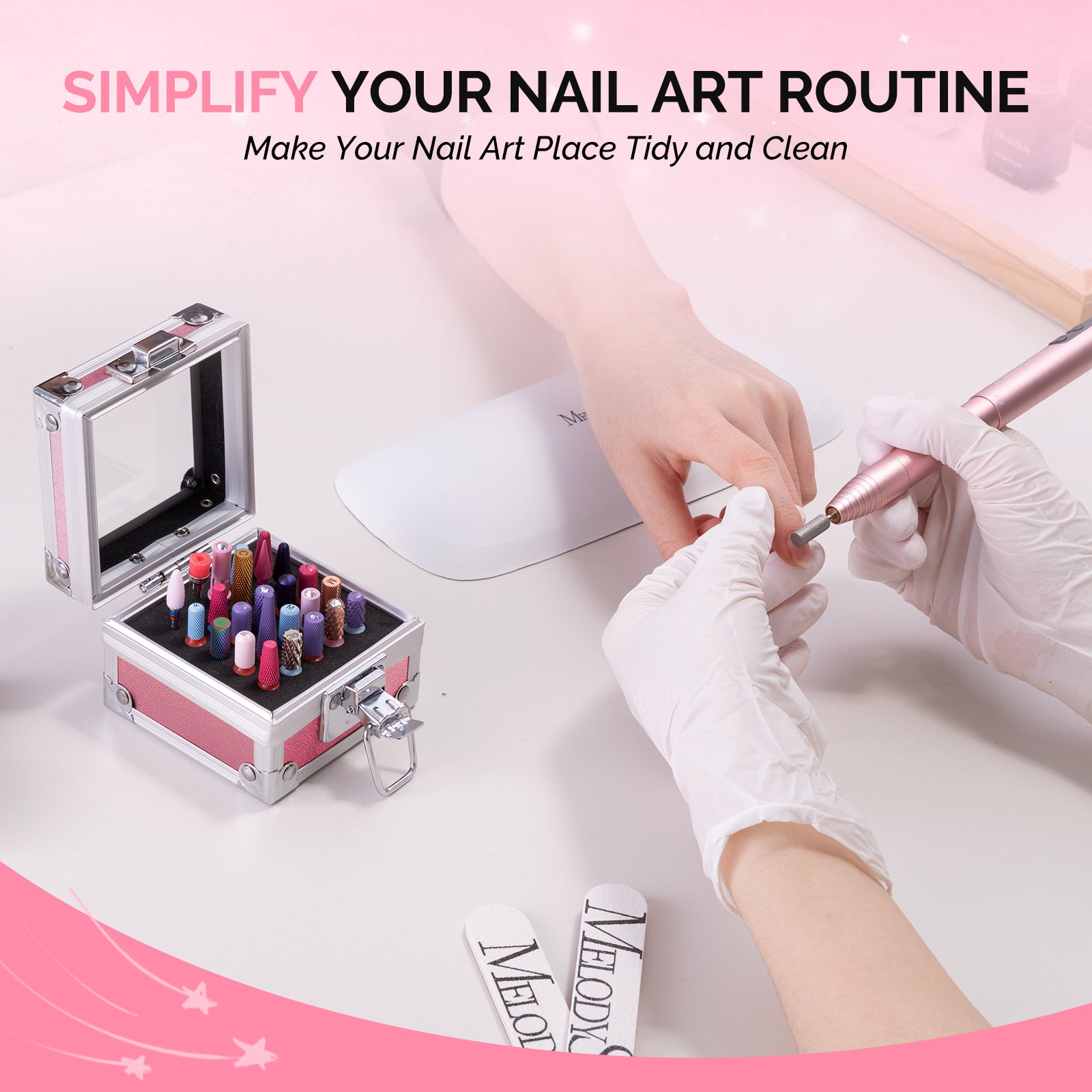 Nail Drill Bits Holder 25 Holes Case (Drill Bits Not Included)
