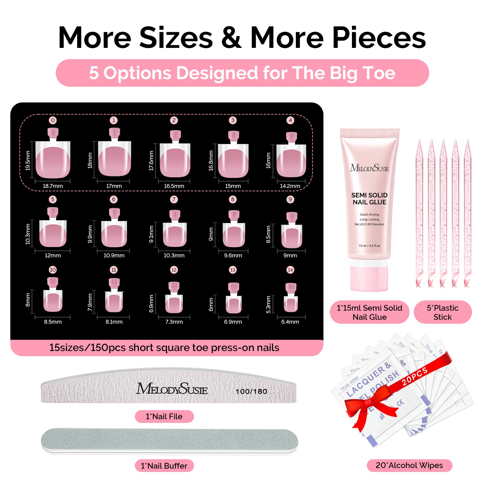 All-in-One Press-On Nails & Nail Tips Kit with Application Tools