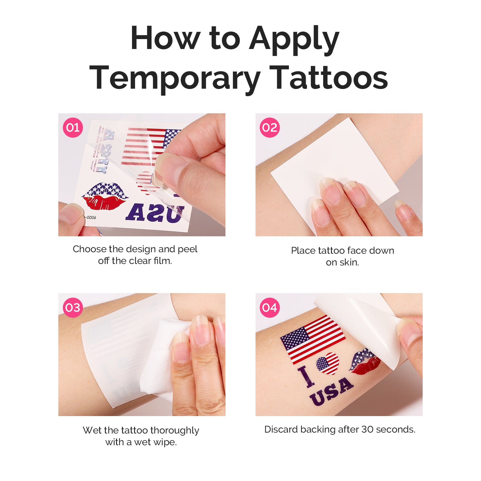 Gameday FanGlow Kit with World Cup Soccer Flag Nail Strips & Face Temporary Tattoos