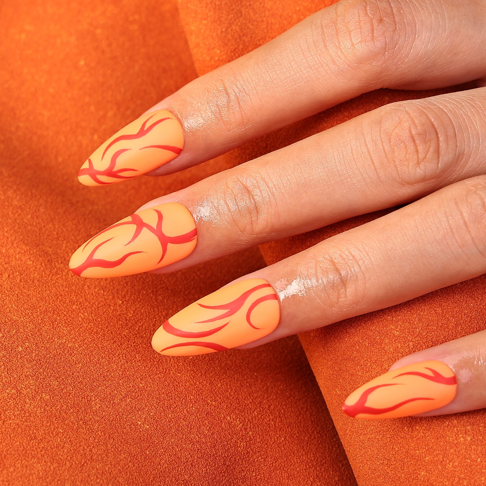 Orange Blossom Stiletto Regular Press On Nails