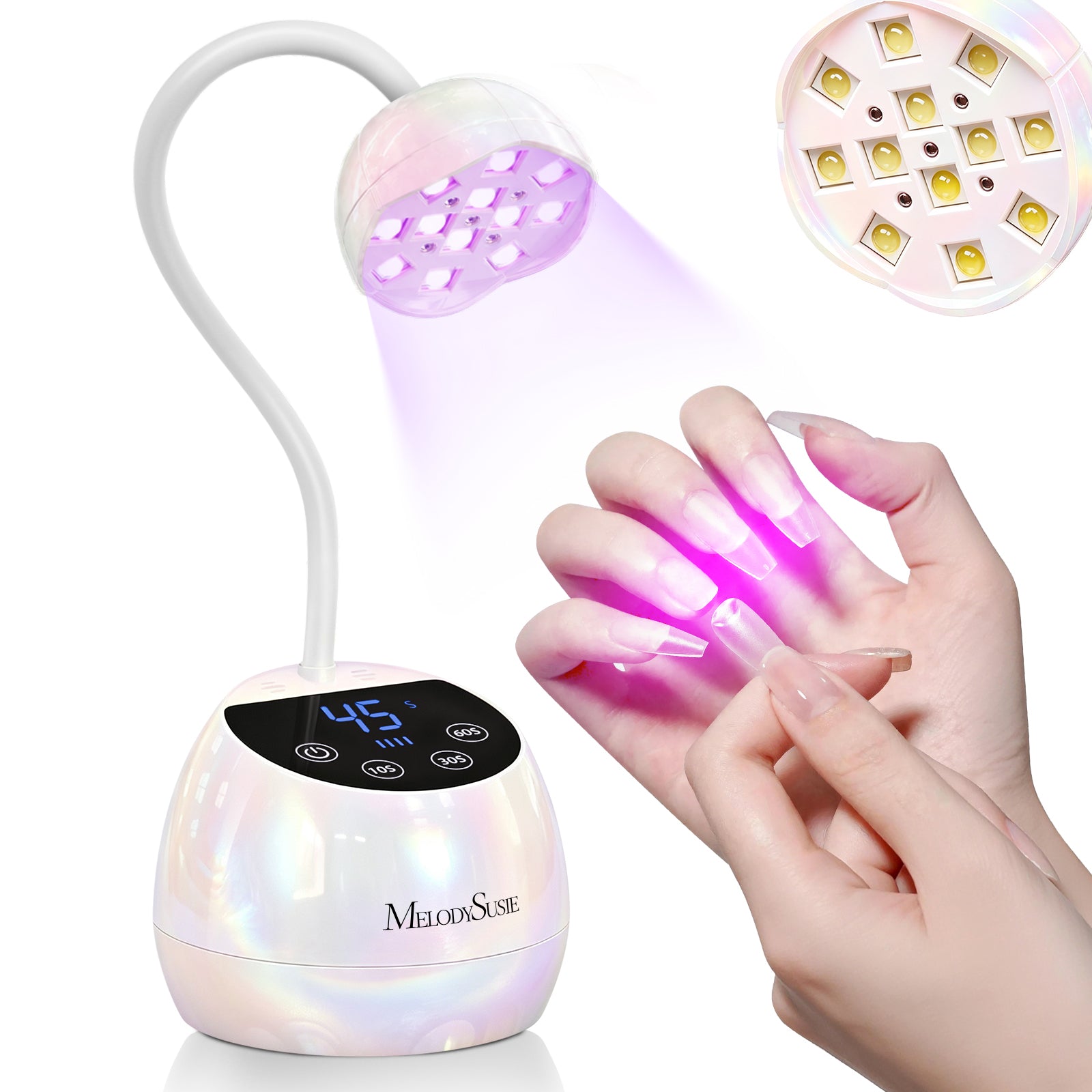 (US ONLY) P-ArtM2 Gooseneck Cordless UV Nail Lamp - Pearl White