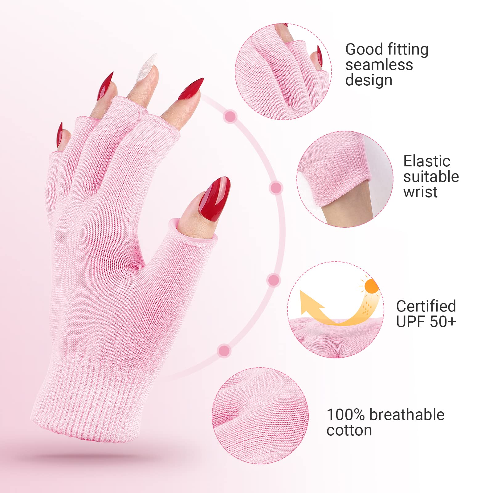 Moisturizing UV Shield Manicure Gloves - Size S (L*W: 6.7in*3.8in)