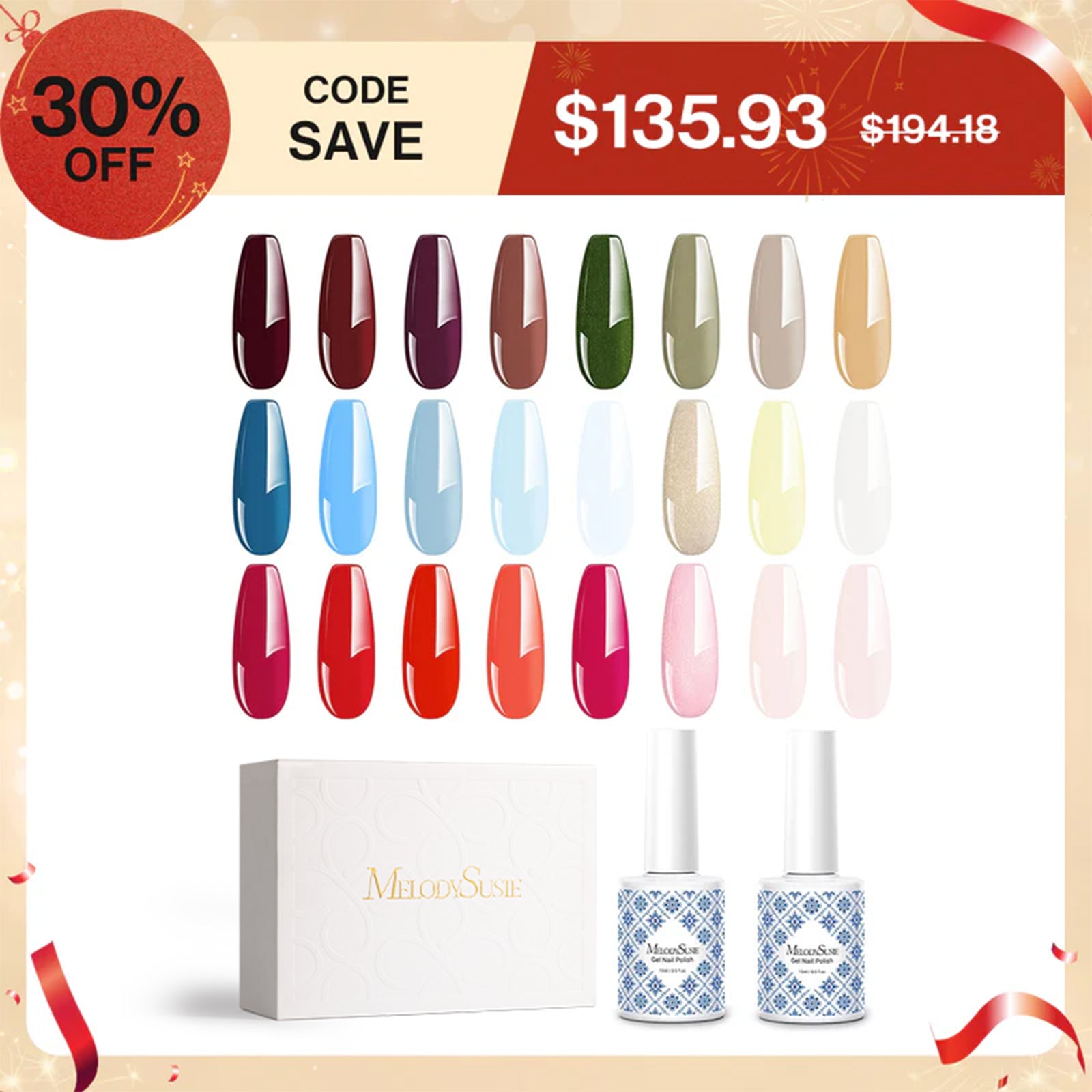 New Year Fleurwee 15ml Gel Nail Polish Gift Box - 24 Colors